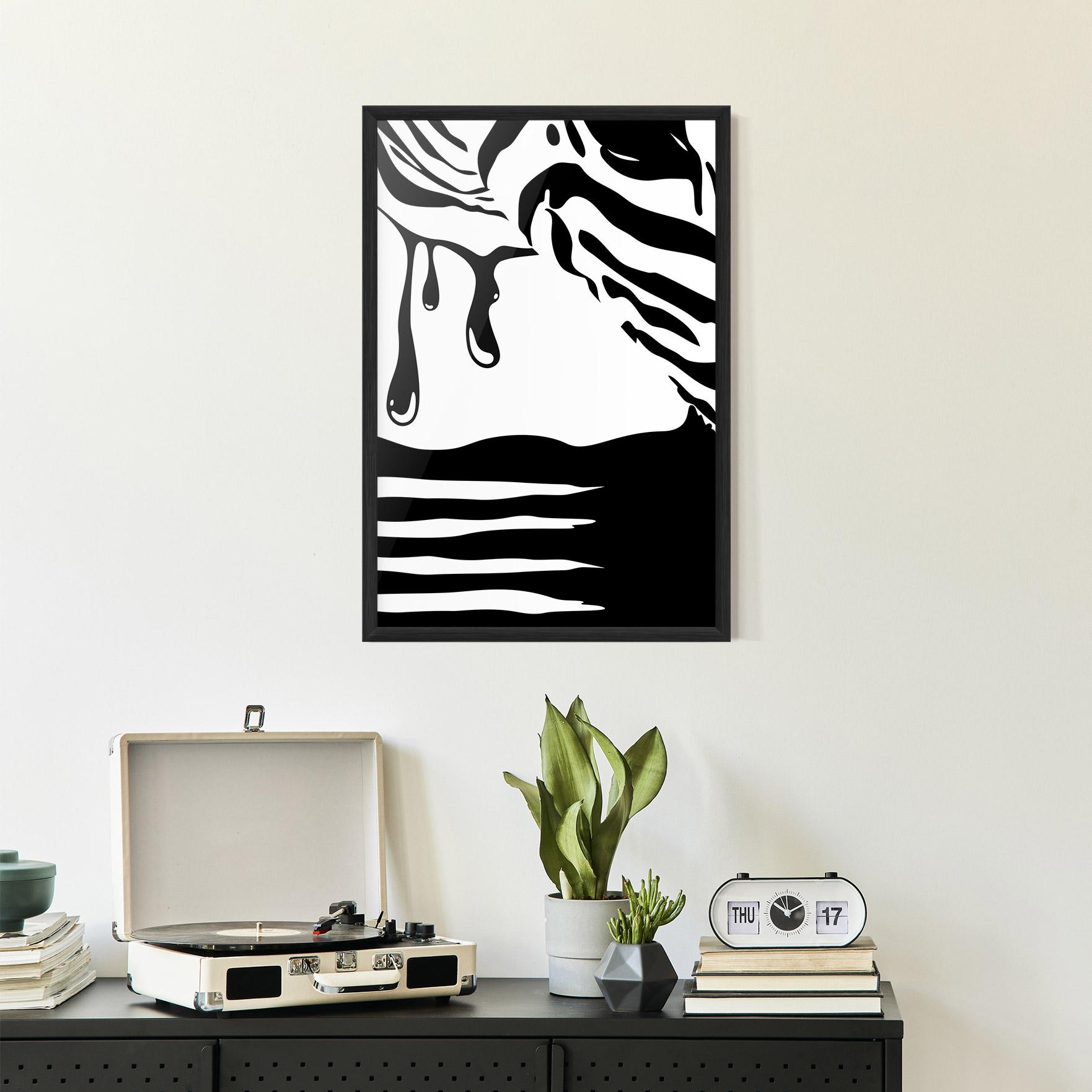 Gerahmte Poster Zebra Eye mockup 2