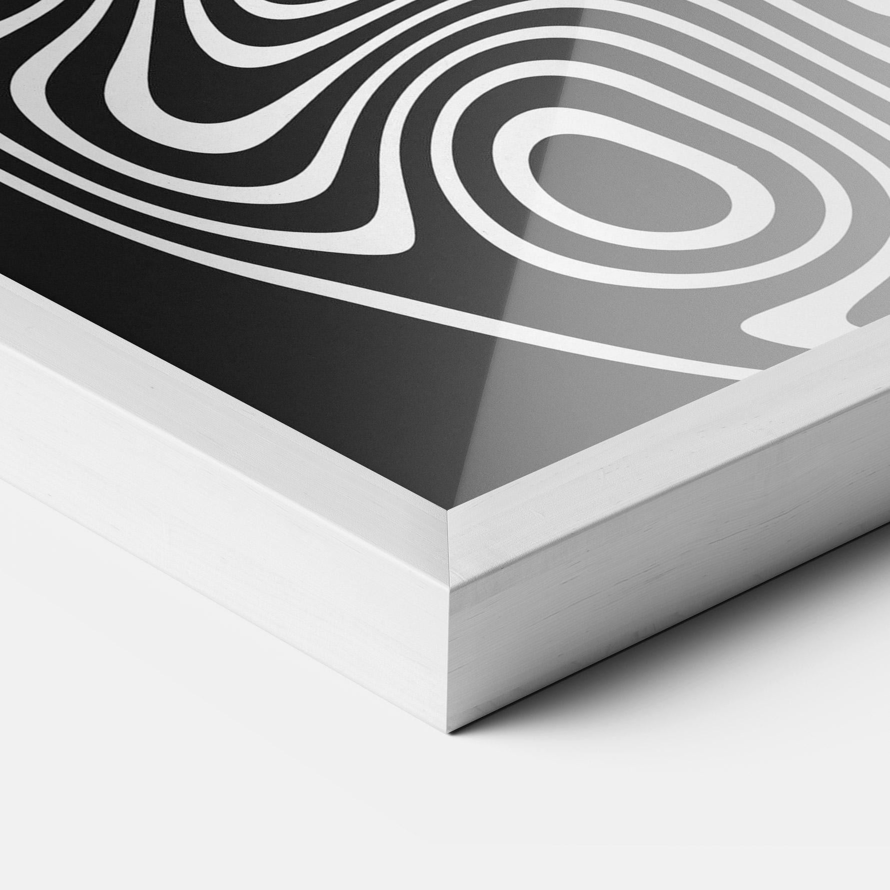 Gerahmte Poster Abstract Grey Black Line mockup 3
