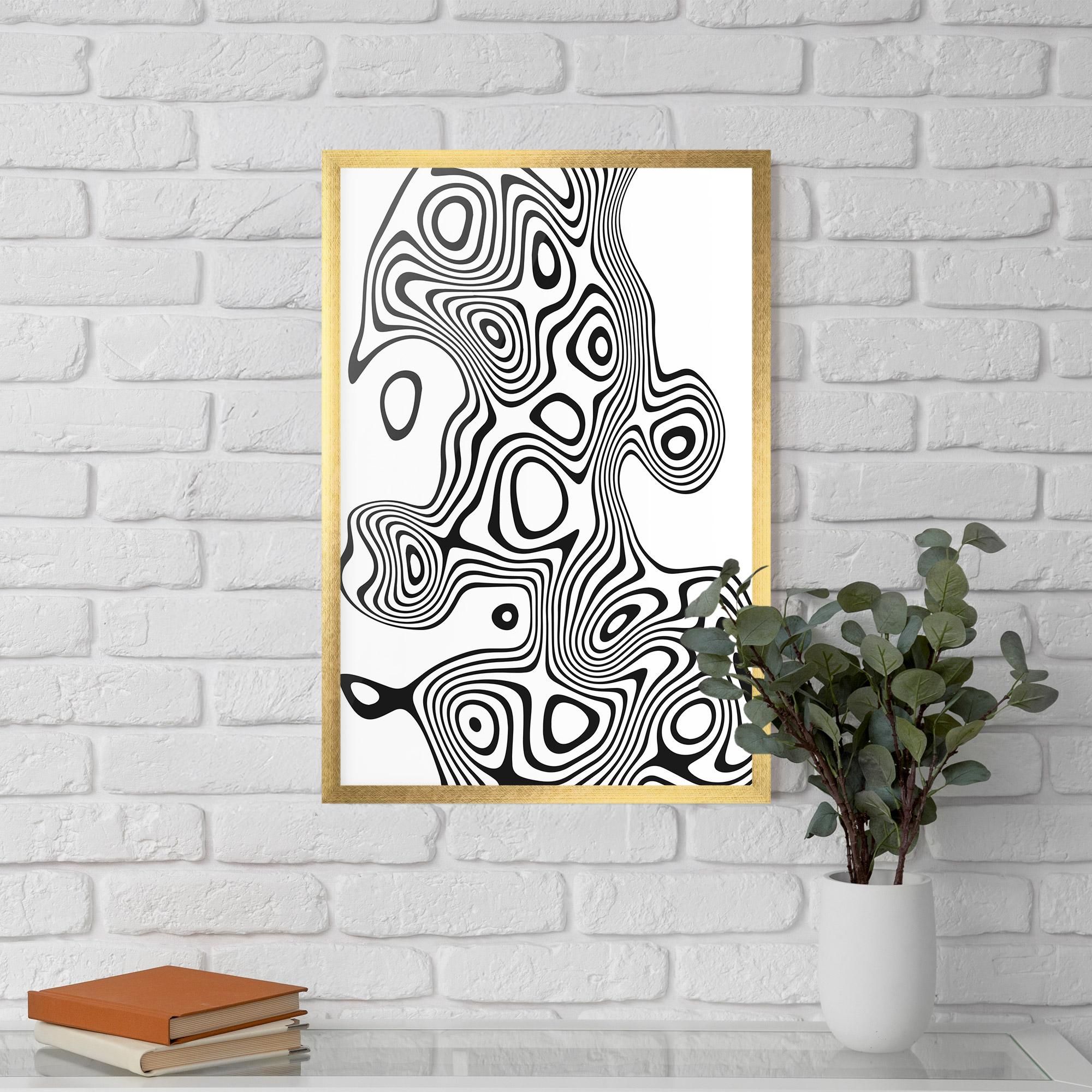 Gerahmte Poster Abstract Line Grey Black mockup 5