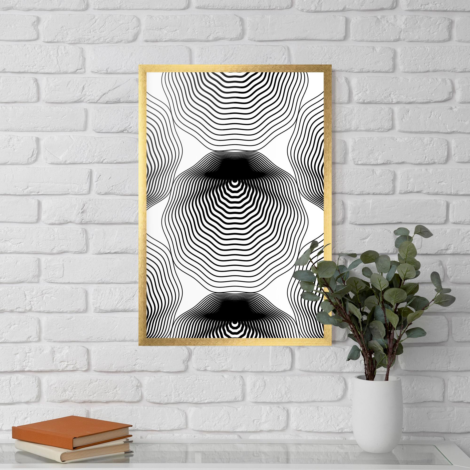 Gerahmte Poster Black Line Art mockup 5