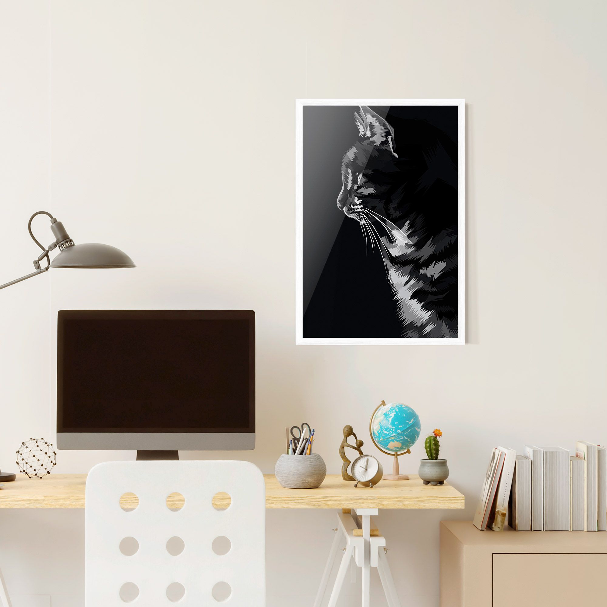 Black Grey Cat mockup 6