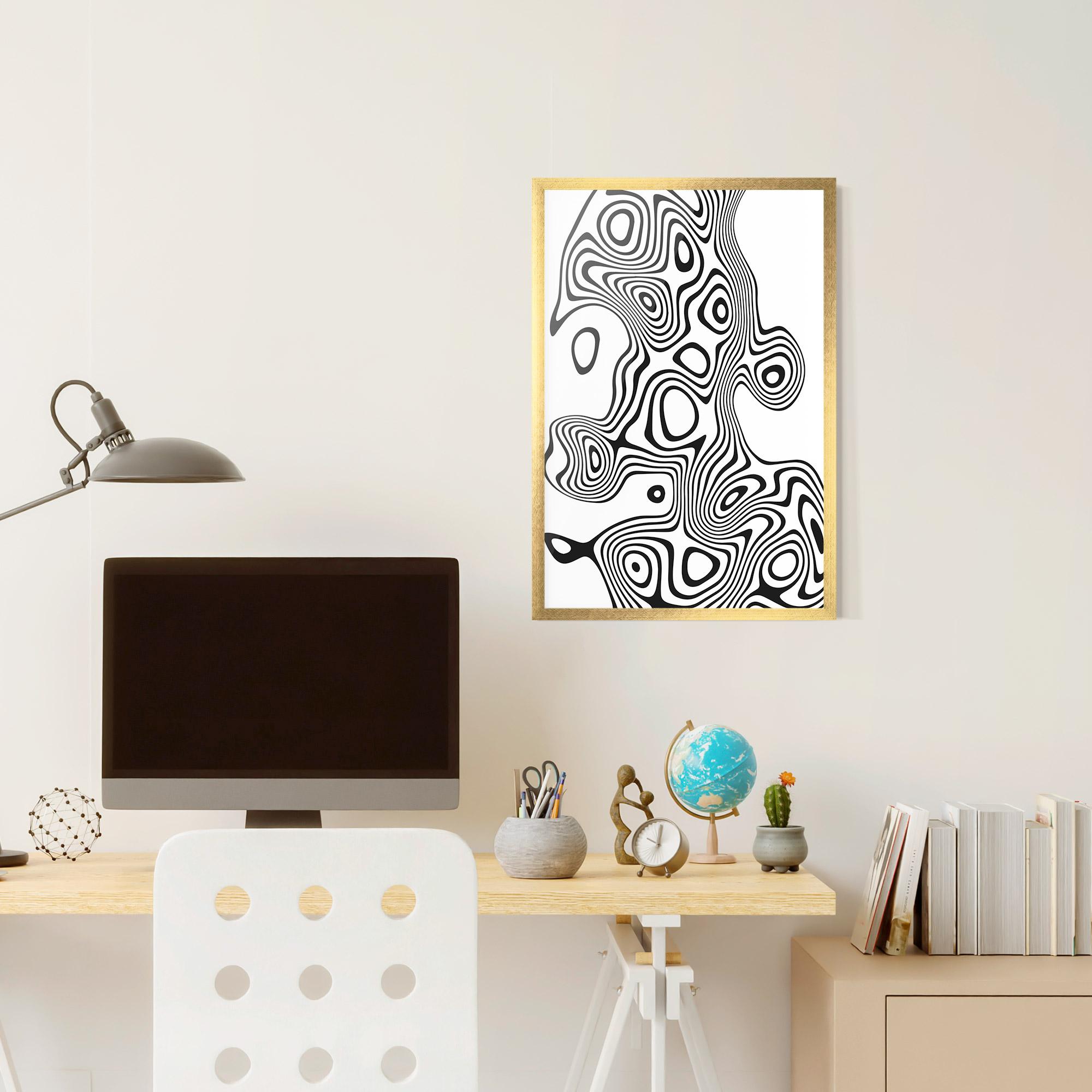 Gerahmte Poster Abstract Line Grey Black mockup 6
