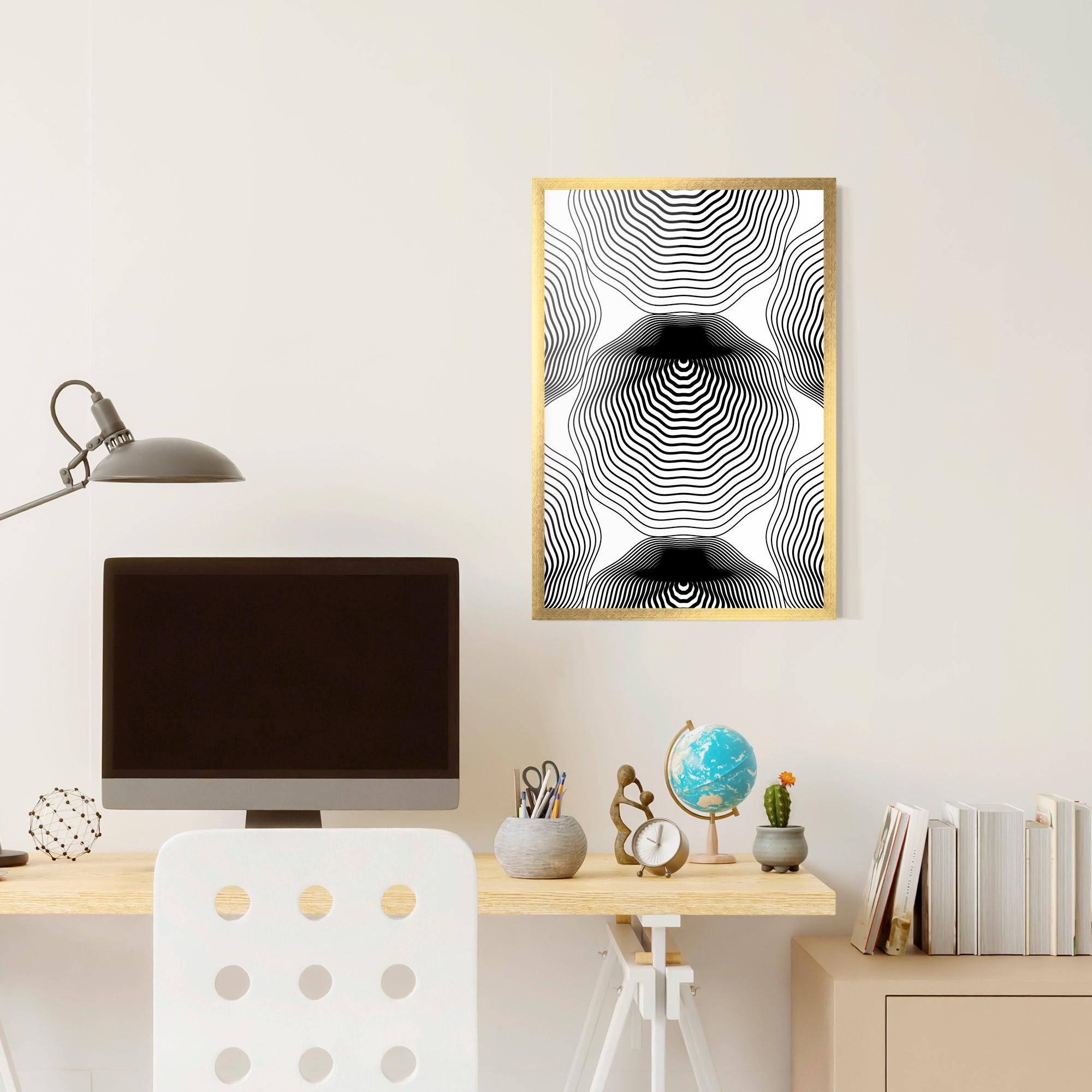 Gerahmte Poster Black Line Art mockup 6