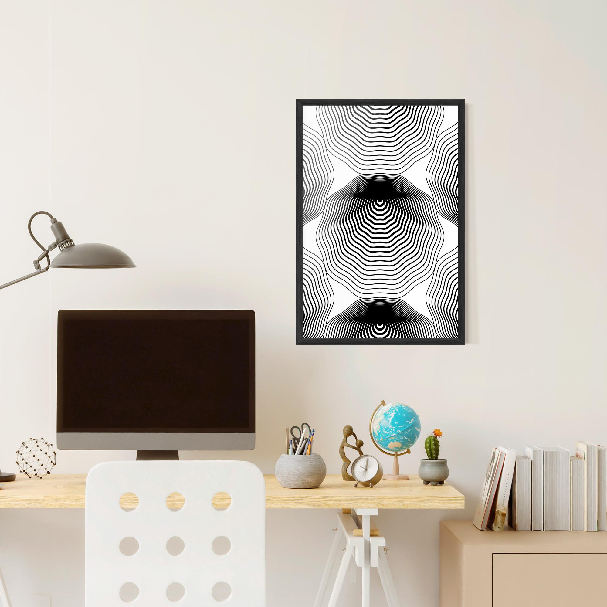 Gerahmte Poster Black Line Art mockup 6