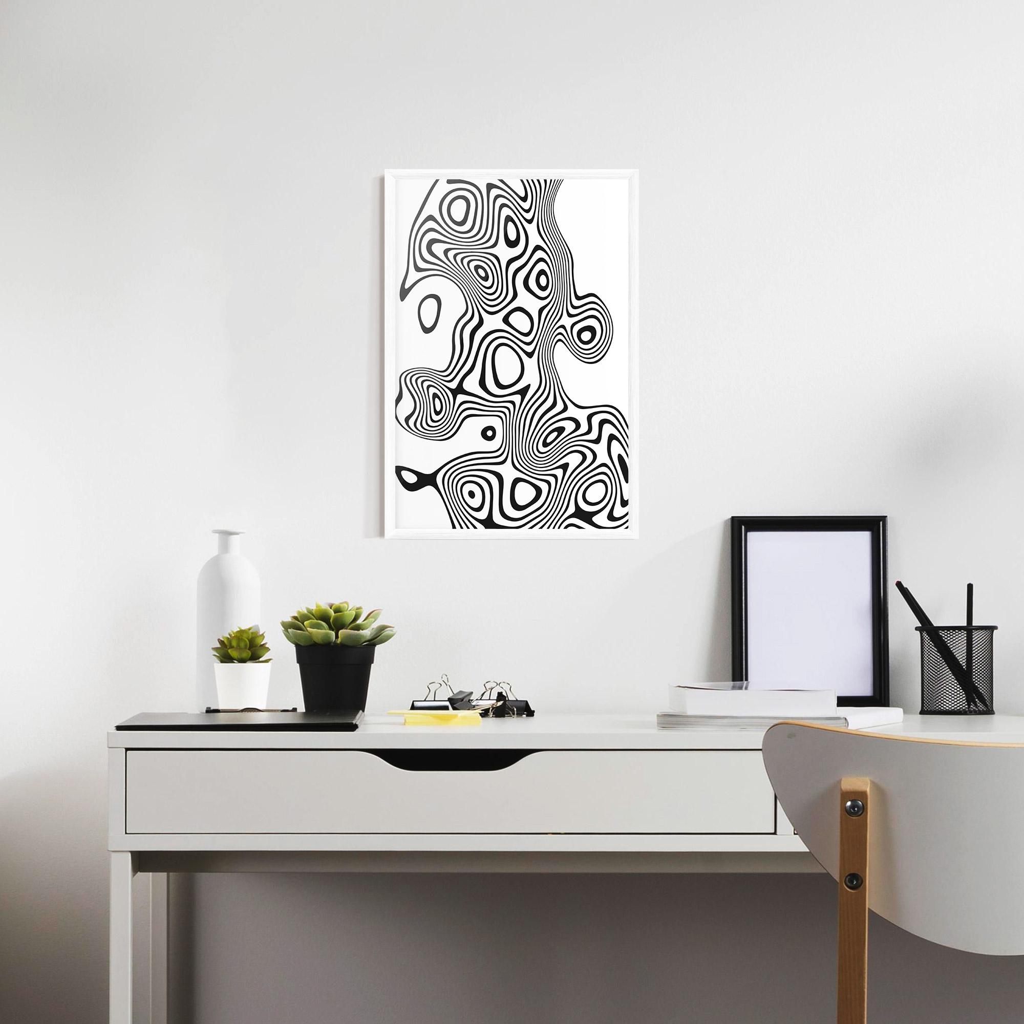 Gerahmte Poster Abstract Line Grey Black mockup 7