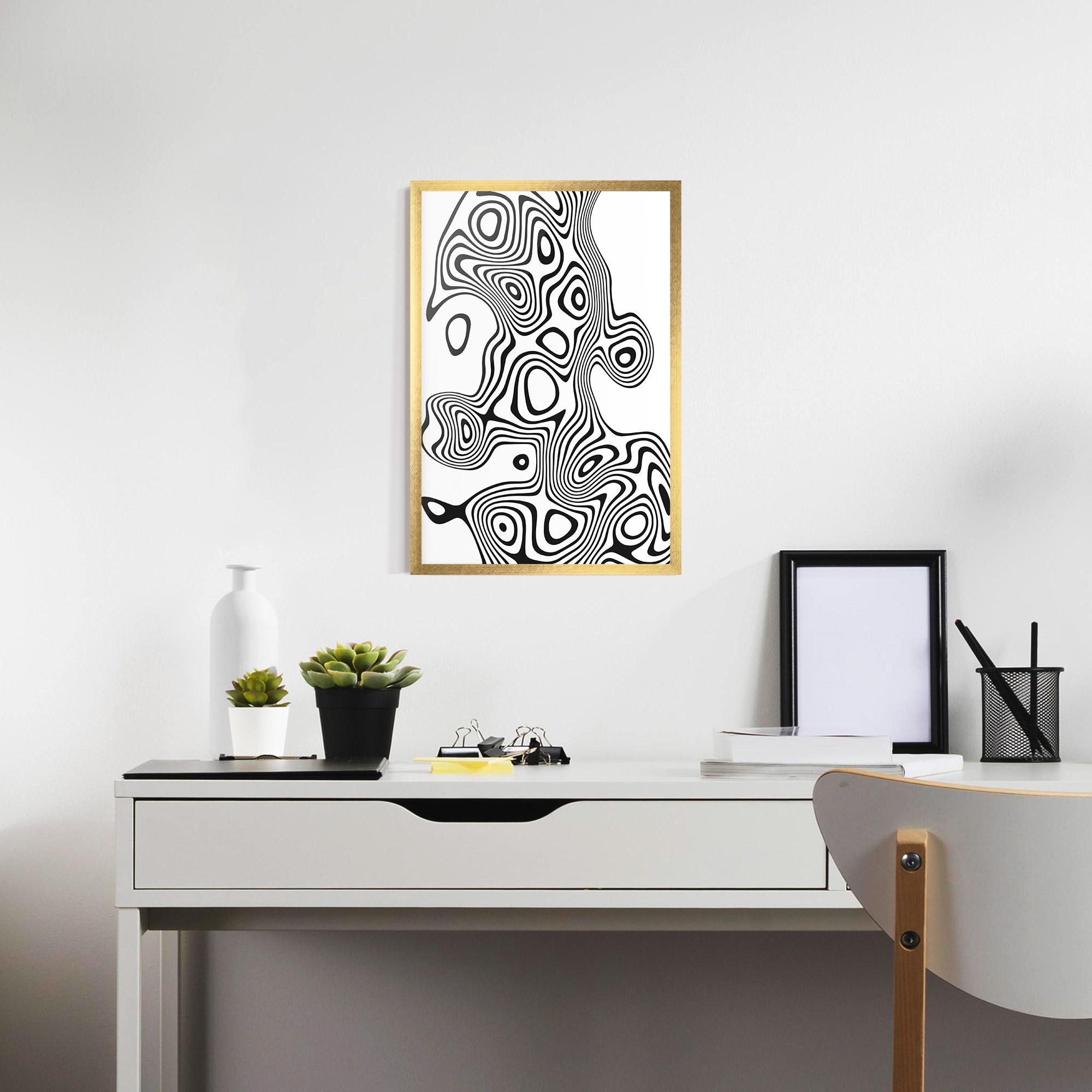 Gerahmte Poster Abstract Line Grey Black mockup 7