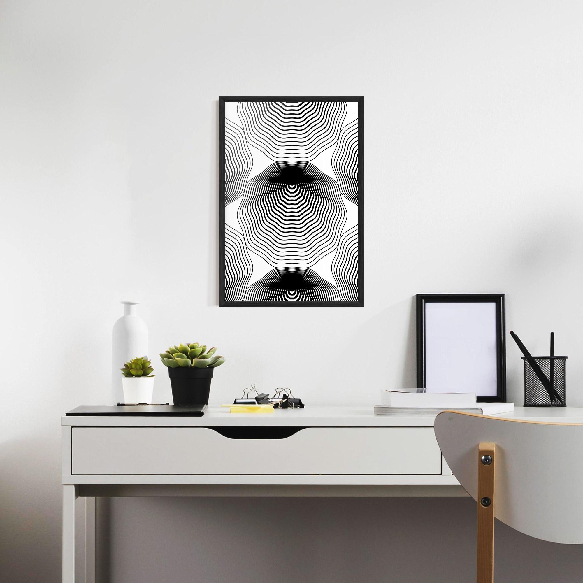 Gerahmte Poster Black Line Art mockup 7