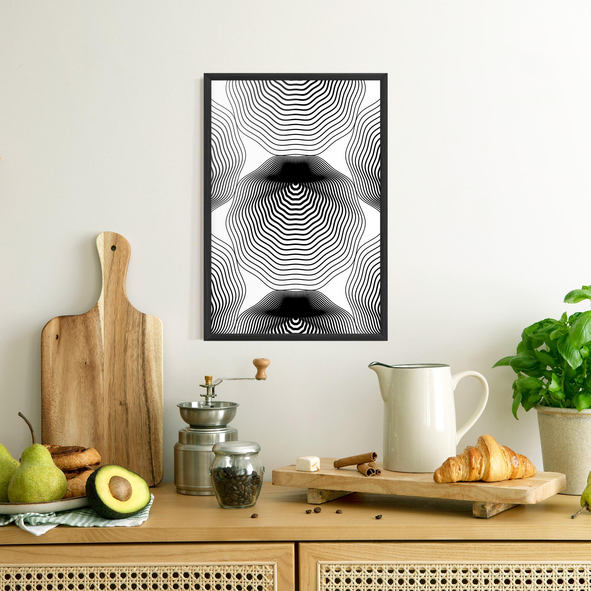 Gerahmte Poster Black Line Art mockup 8