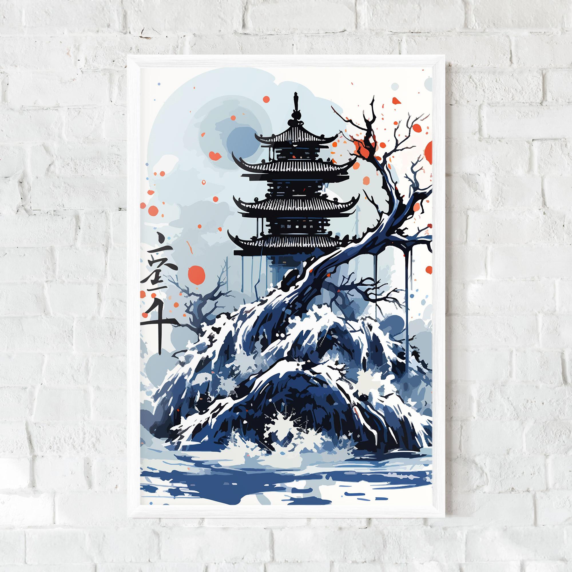 Gerahmte Poster Asiatic Winter Art mockup 0