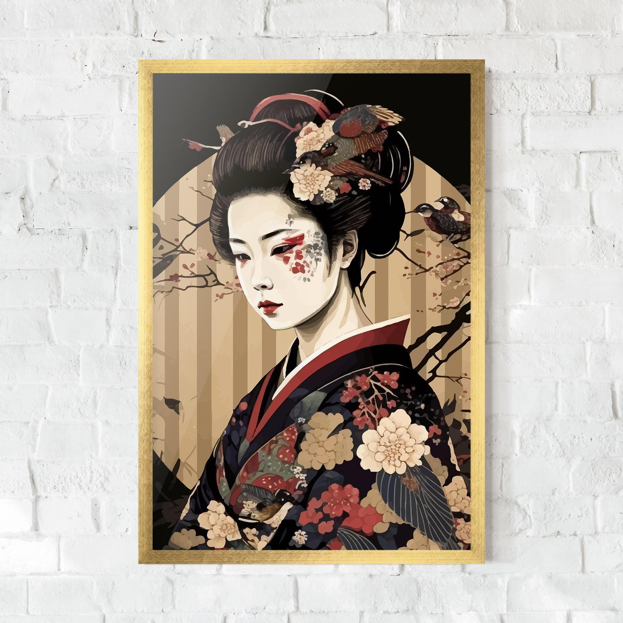Gerahmte Poster Asiatic Lady mockup 0