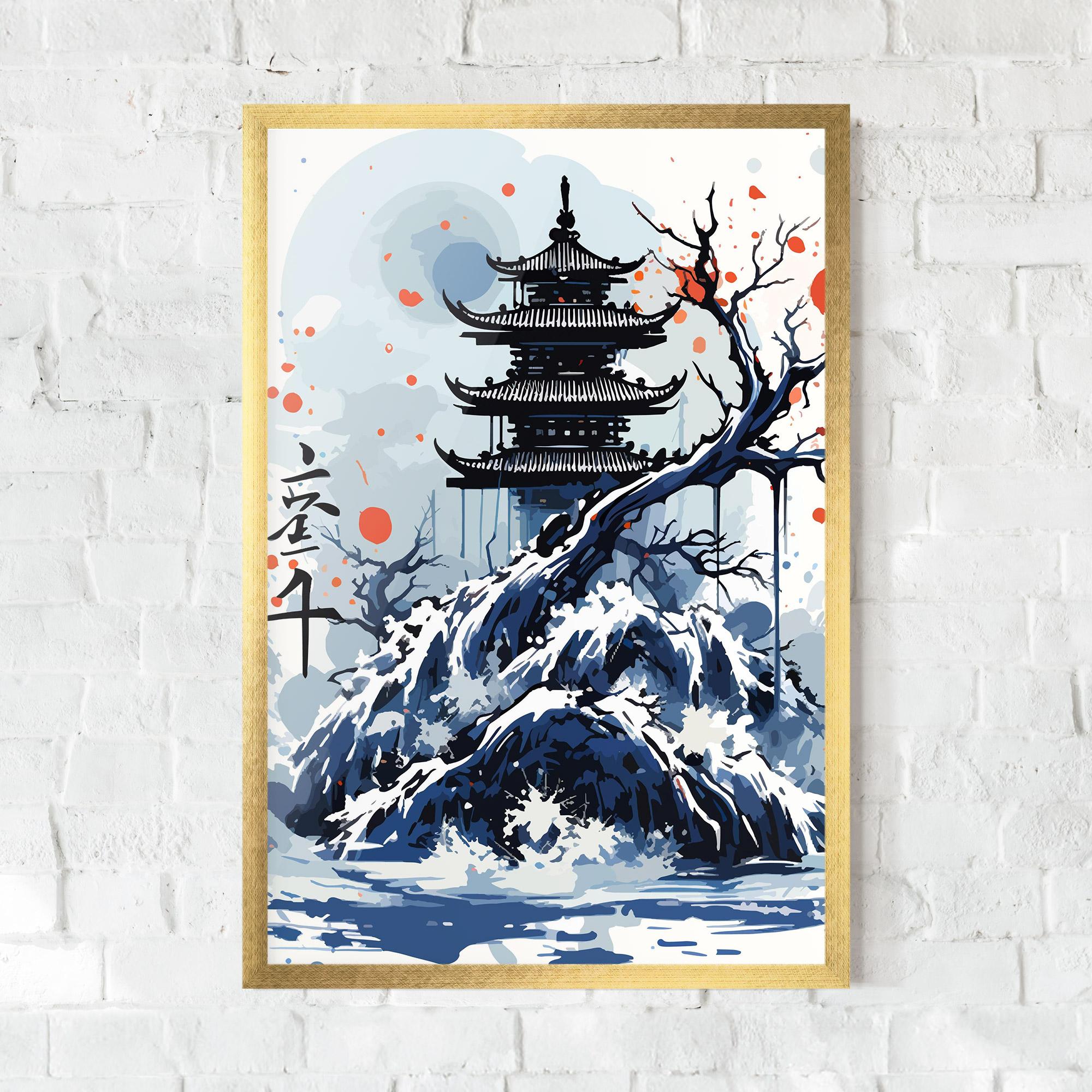 Gerahmte Poster Asiatic Winter Art mockup 0