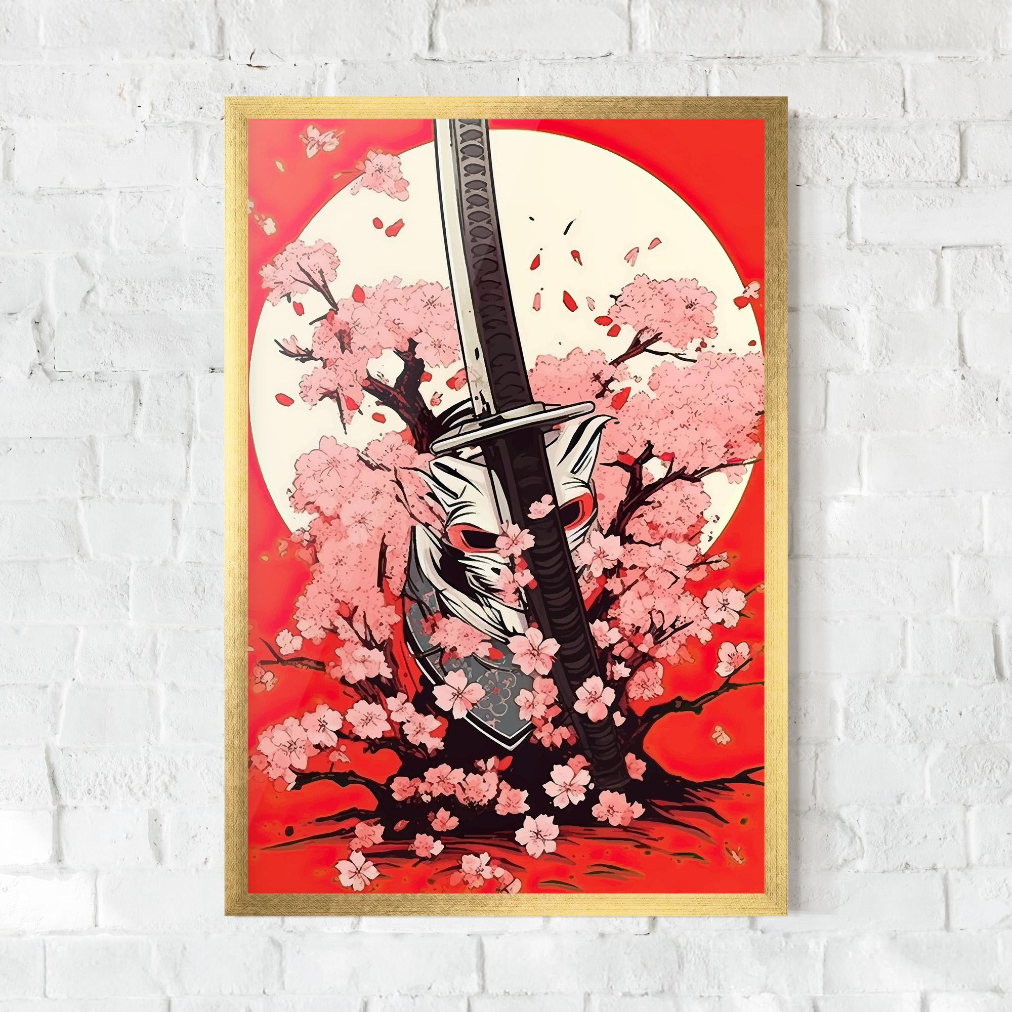 Gerahmte Poster Katana Art mockup 0