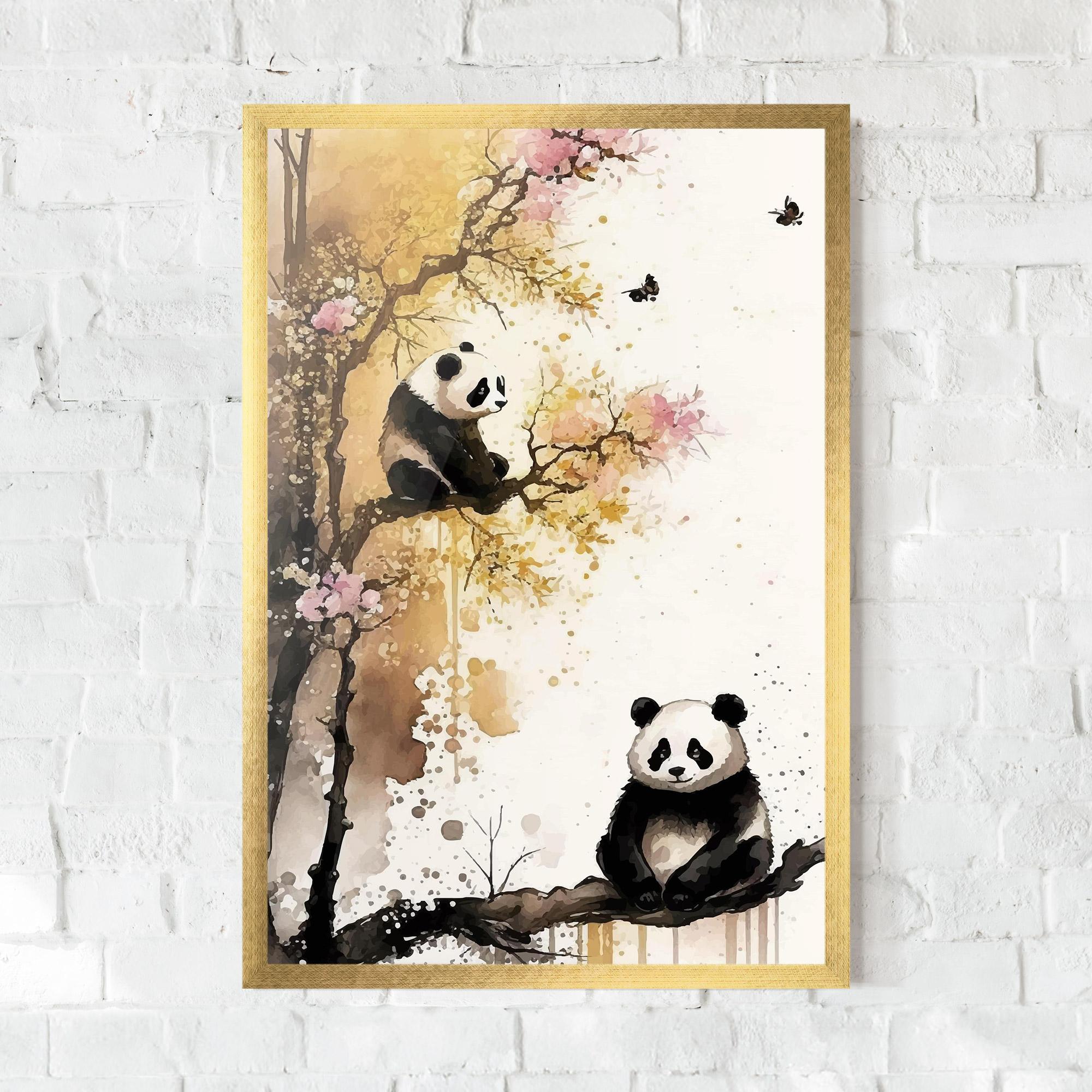 Gerahmte Poster Panda Asiatic View mockup 0