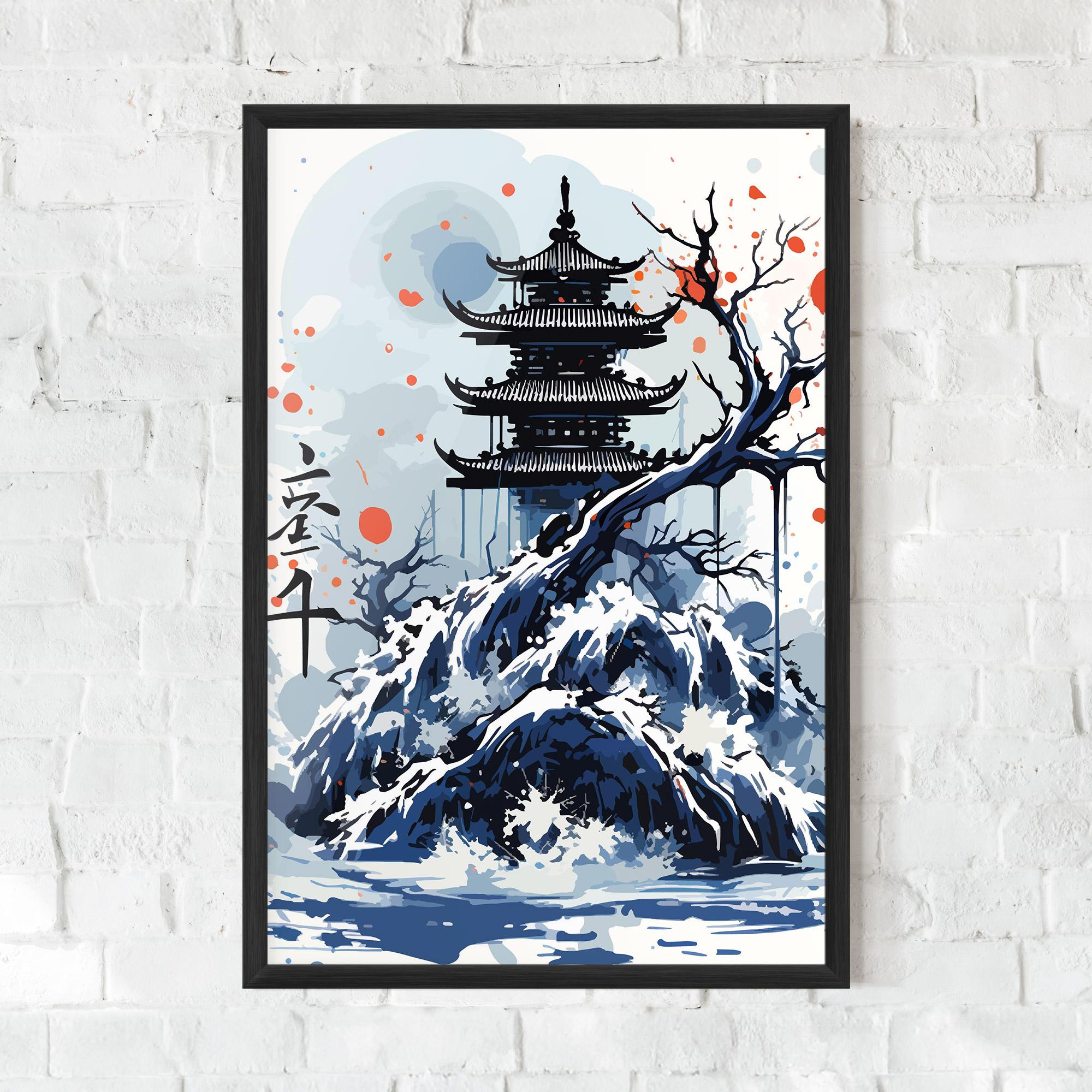 Gerahmte Poster Asiatic Winter Art mockup 0