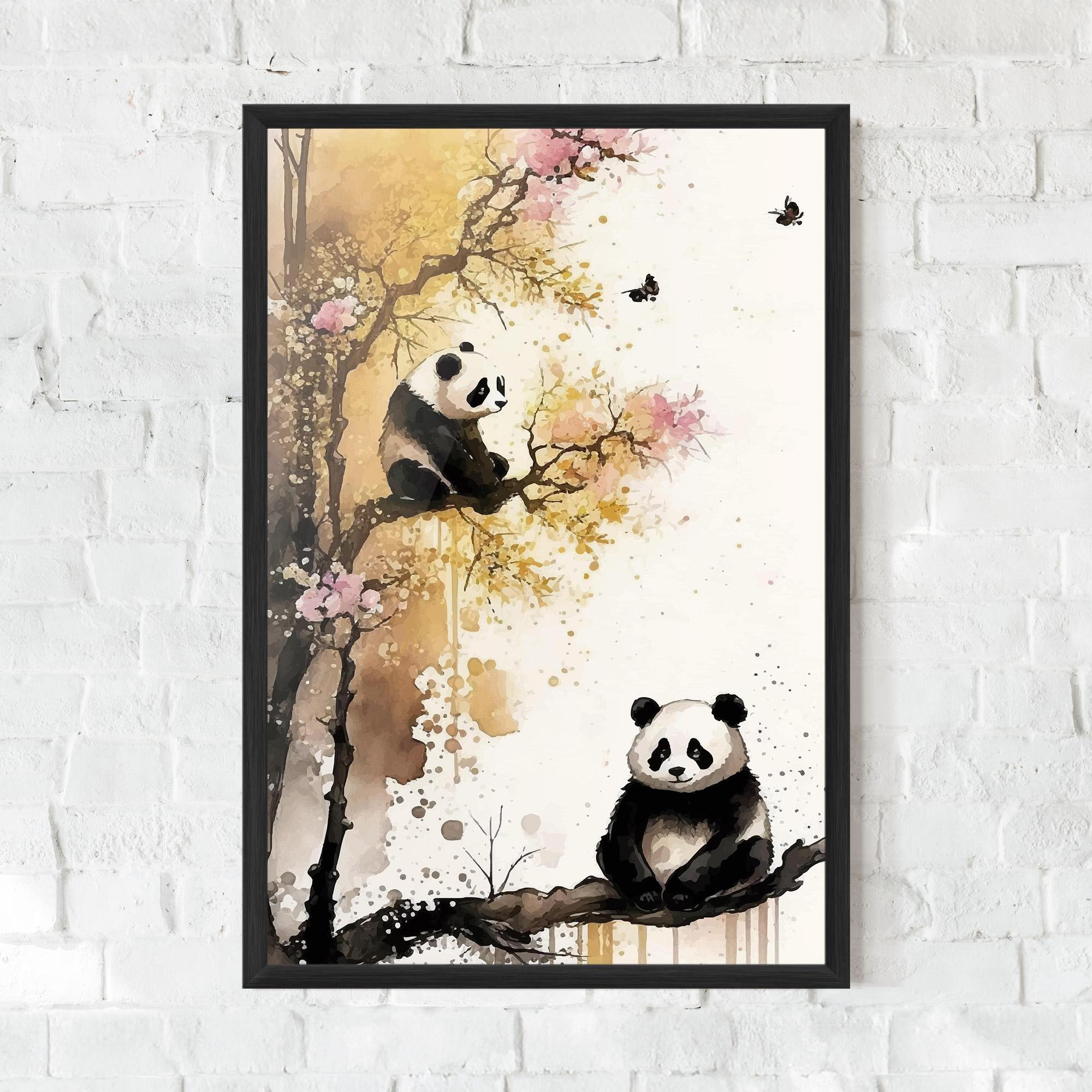 Gerahmte Poster Panda Asiatic View mockup 0