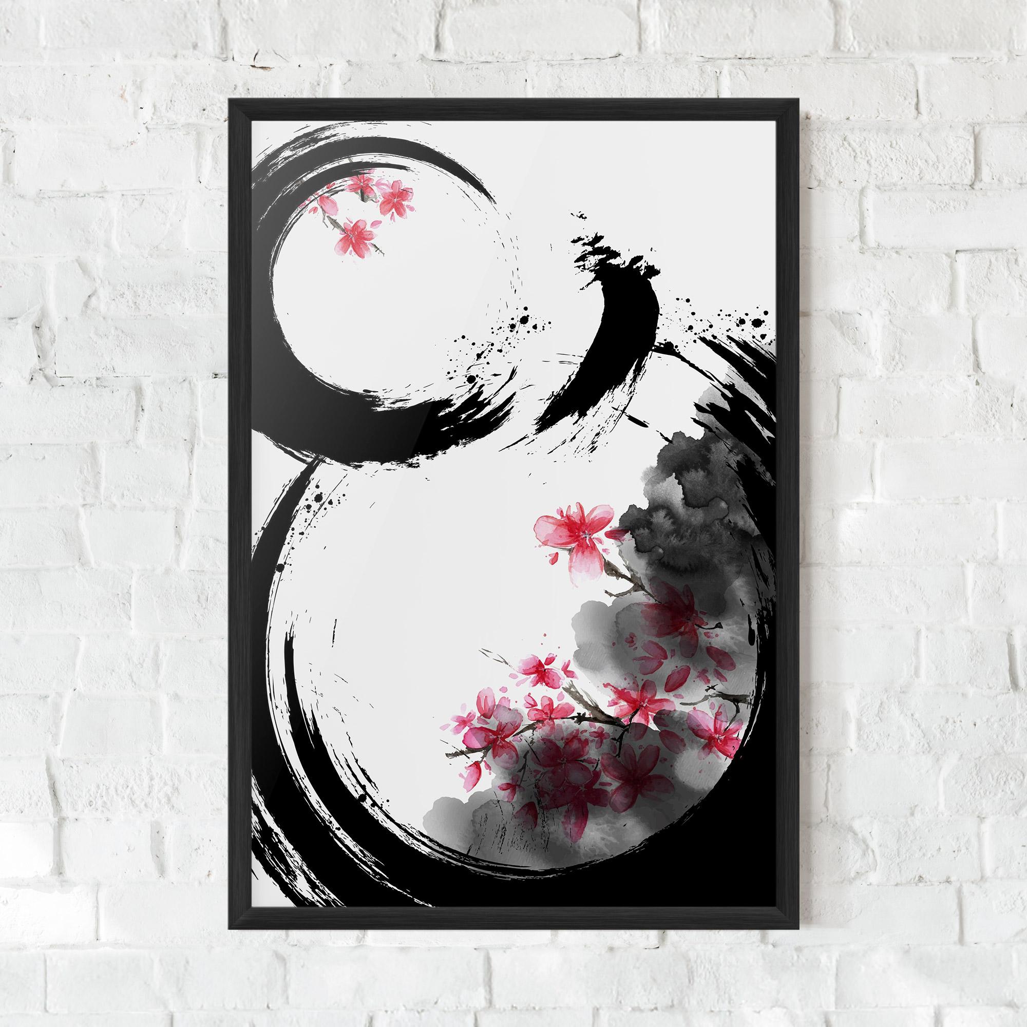 Gerahmte Poster Pink Flower Smoke mockup 0