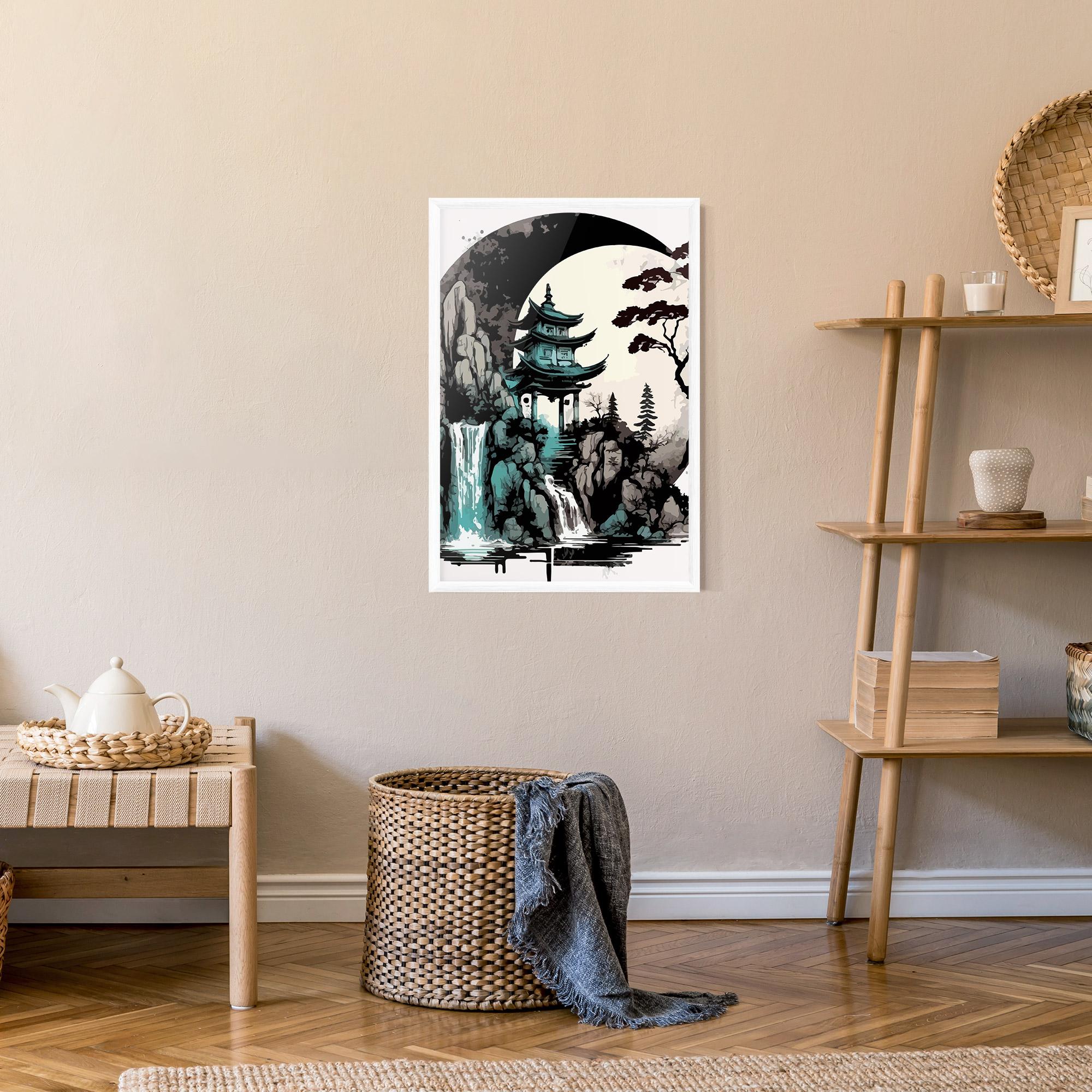 Gerahmte Poster Blue Temple Art mockup 9