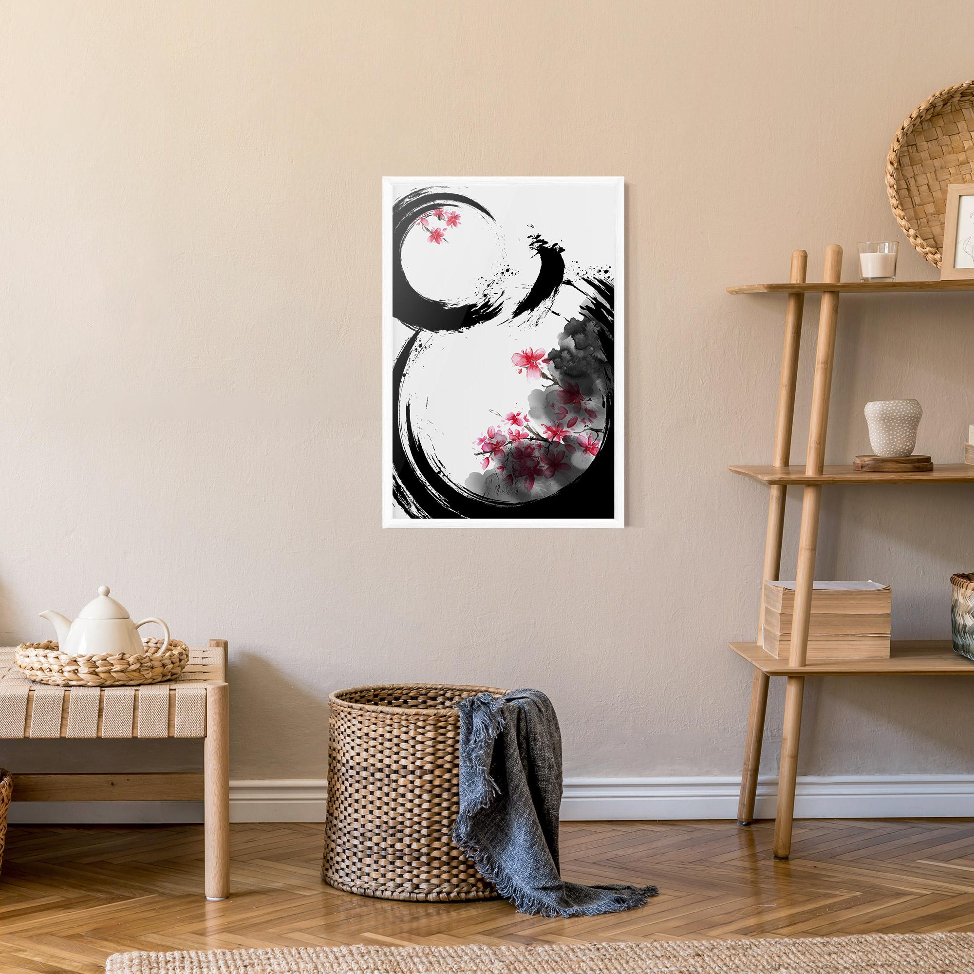 Gerahmte Poster Pink Flower Smoke mockup 9