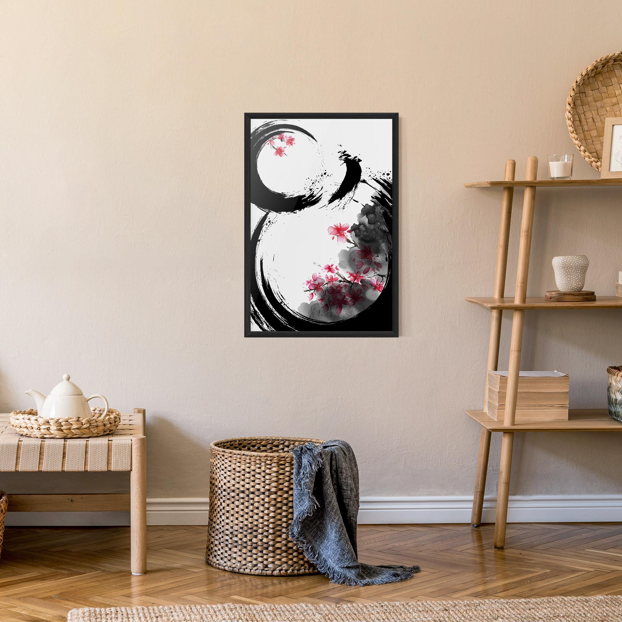 Gerahmte Poster Pink Flower Smoke mockup 9