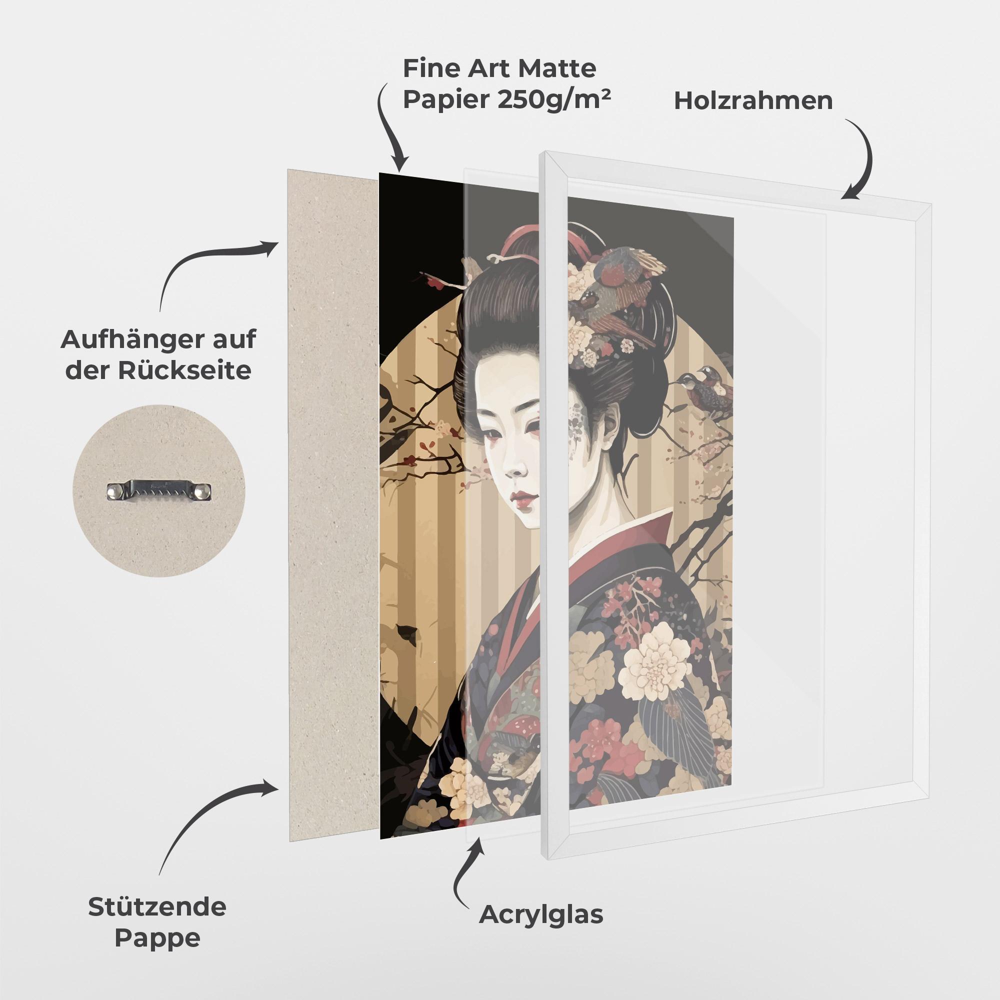 Gerahmte Poster Asiatic Lady mockup 1