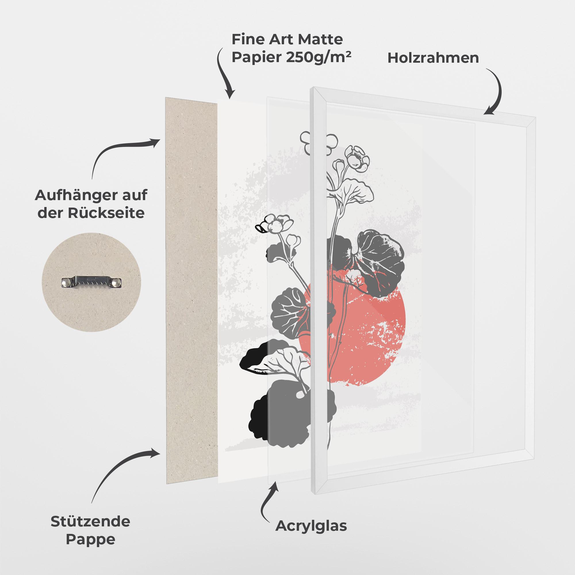 Gerahmte Poster Japan Plant Art mockup 1