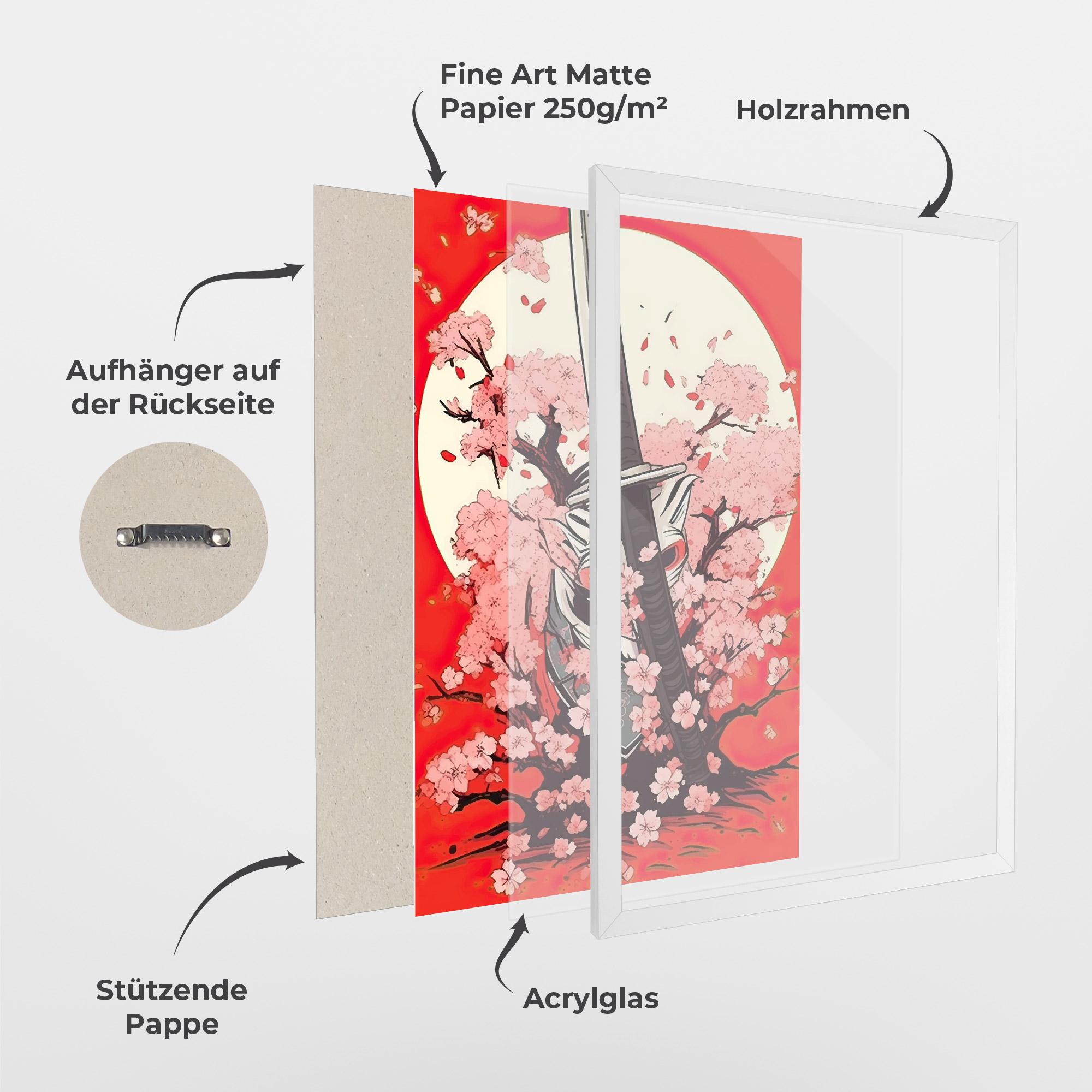 Gerahmte Poster Katana Art mockup 1