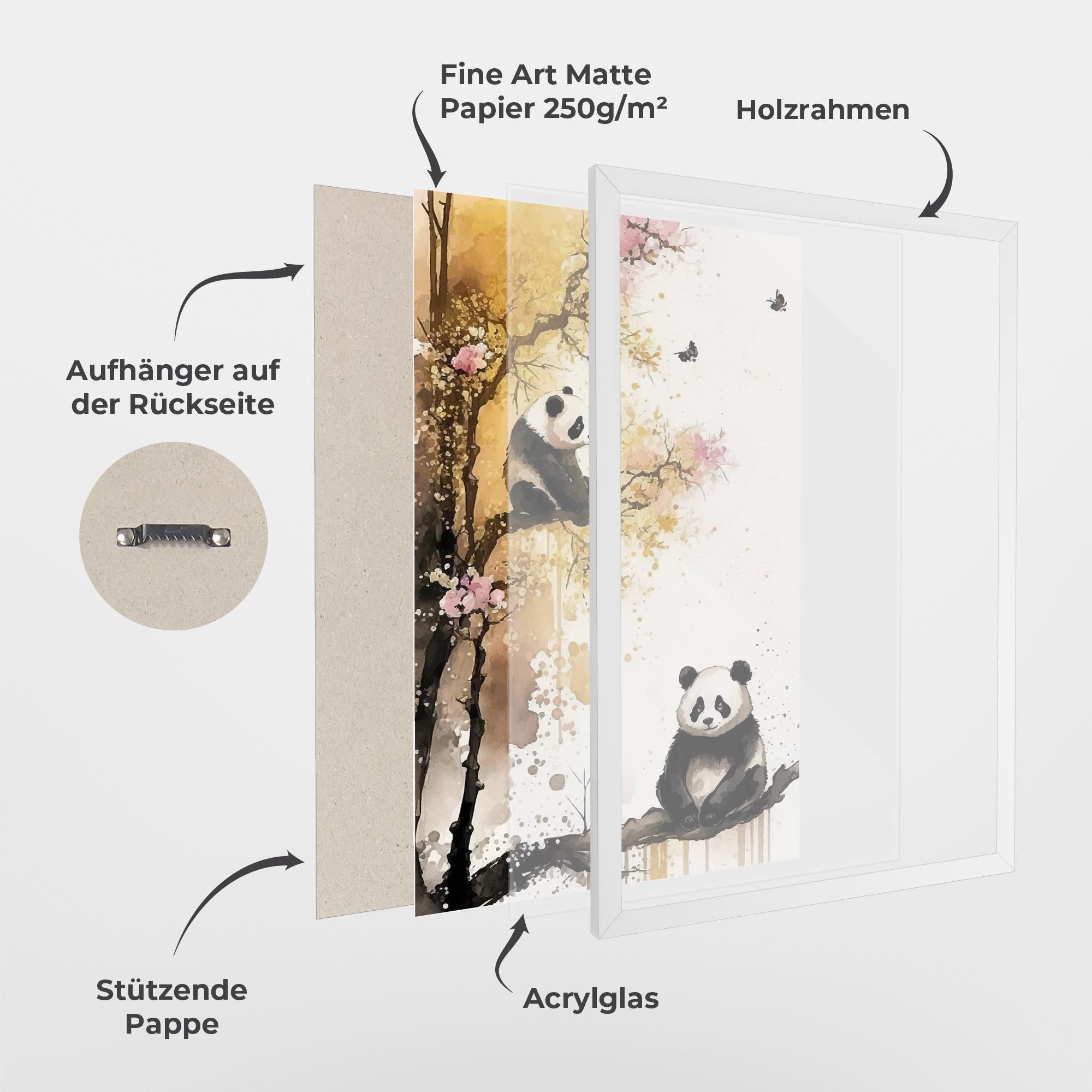 Gerahmte Poster Panda Asiatic View mockup 1