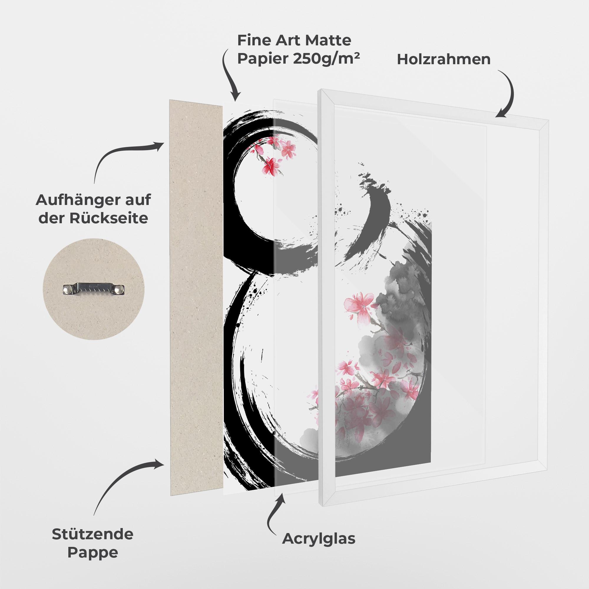 Gerahmte Poster Pink Flower Smoke mockup 1