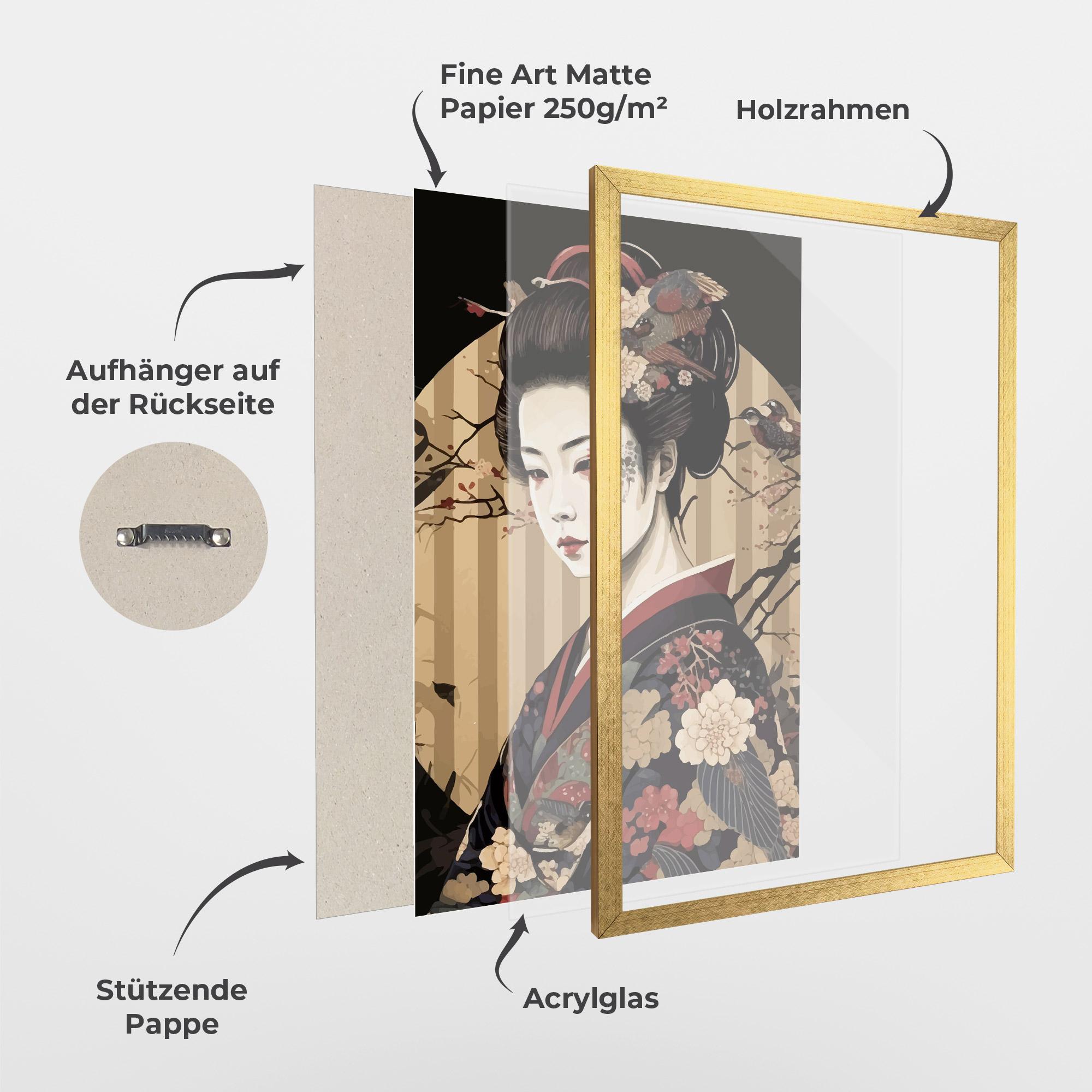 Gerahmte Poster Asiatic Lady mockup 1