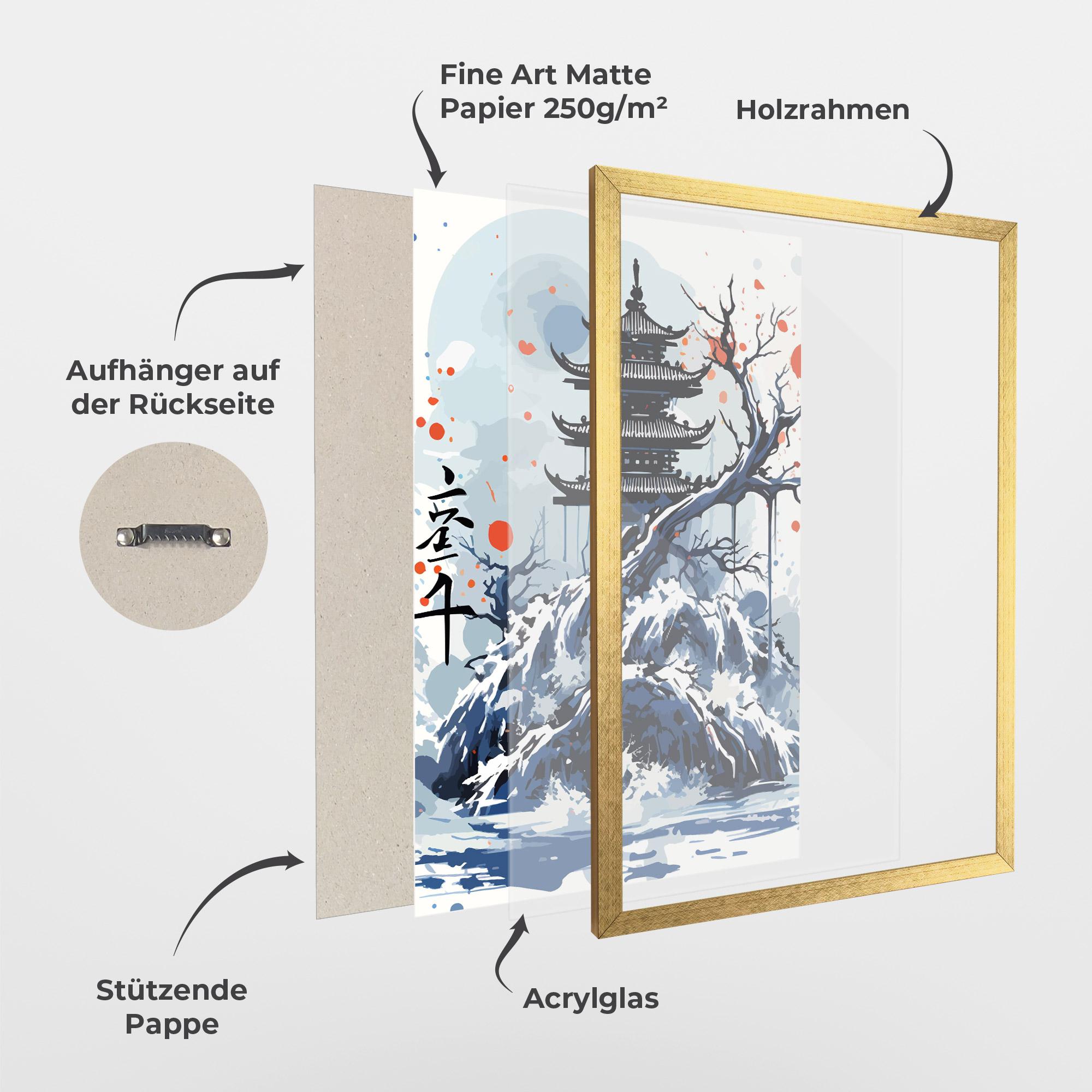Gerahmte Poster Asiatic Winter Art mockup 1