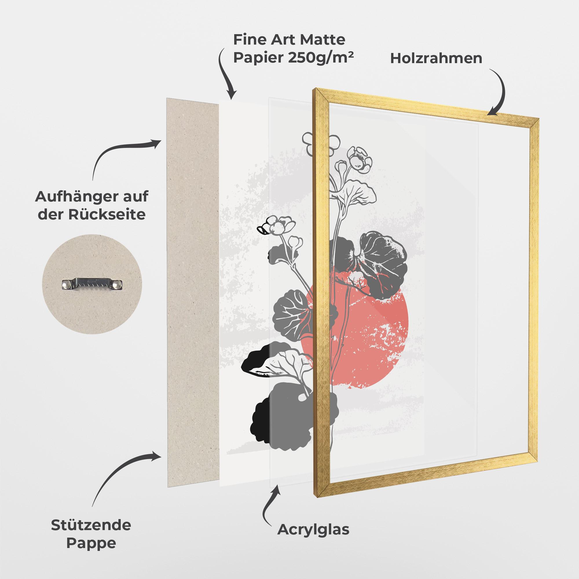 Gerahmte Poster Japan Plant Art mockup 1