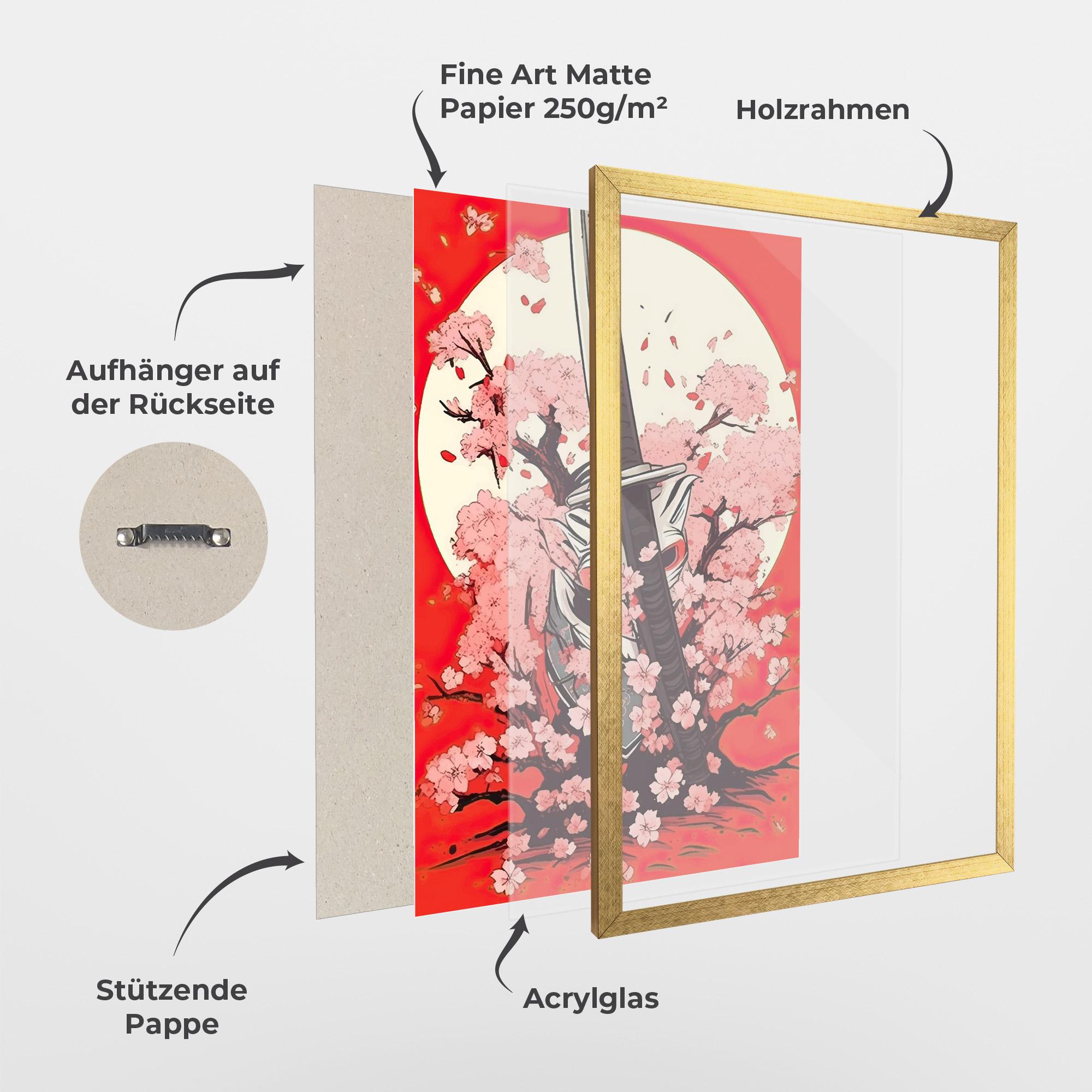 Gerahmte Poster Katana Art mockup 1