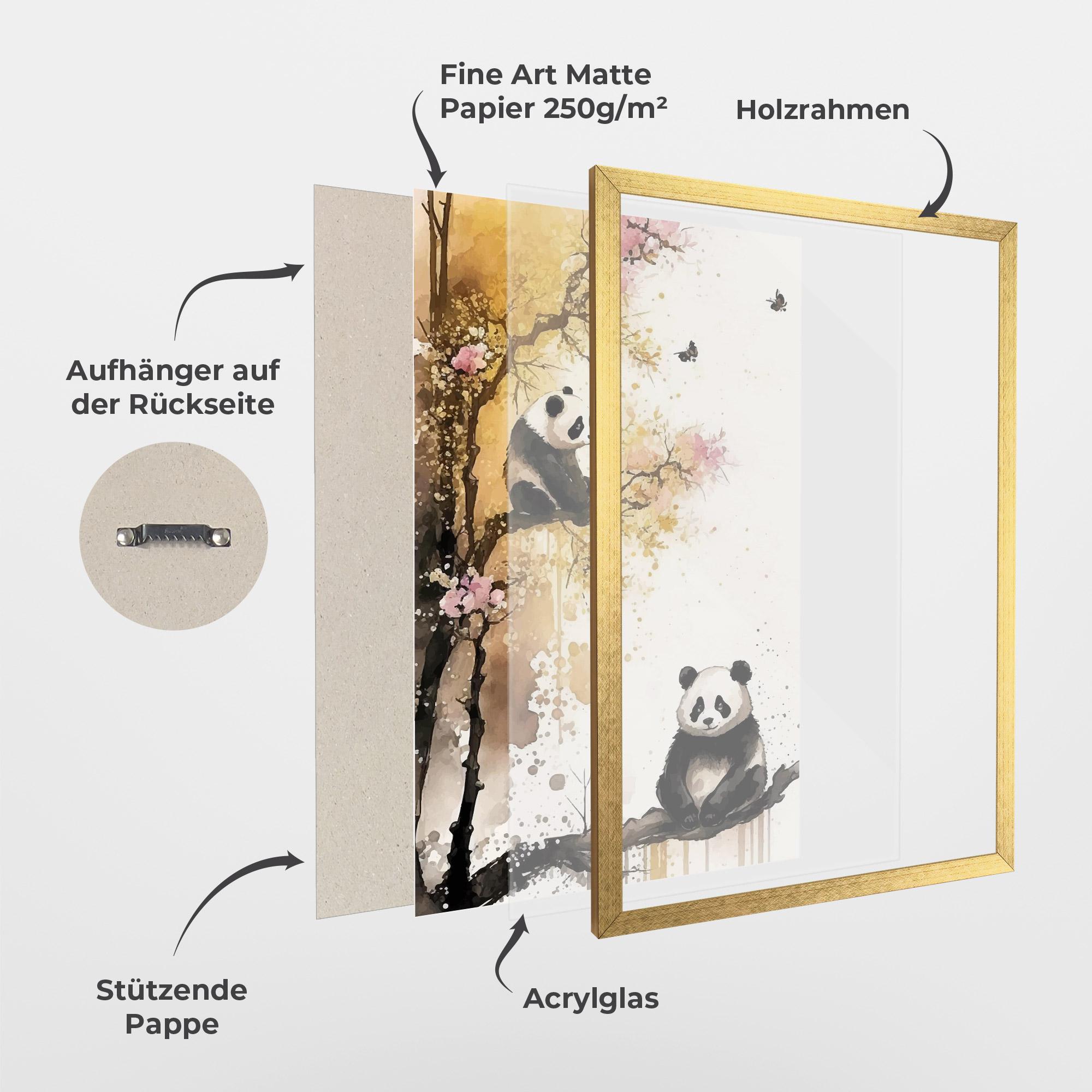 Gerahmte Poster Panda Asiatic View mockup 1