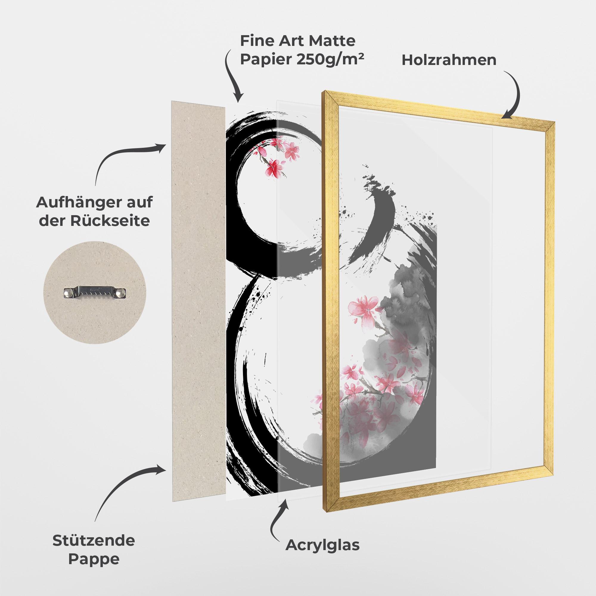 Gerahmte Poster Pink Flower Smoke mockup 1