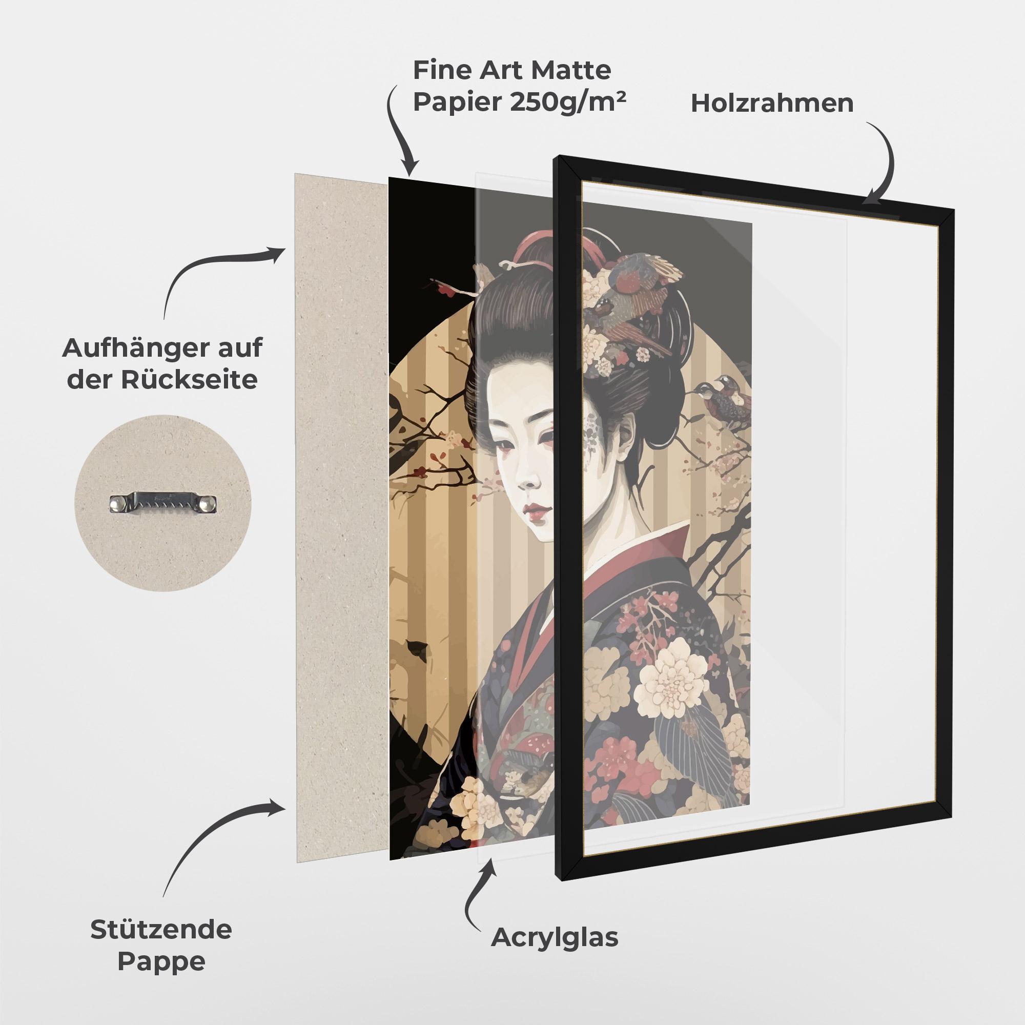 Gerahmte Poster Asiatic Lady mockup 1