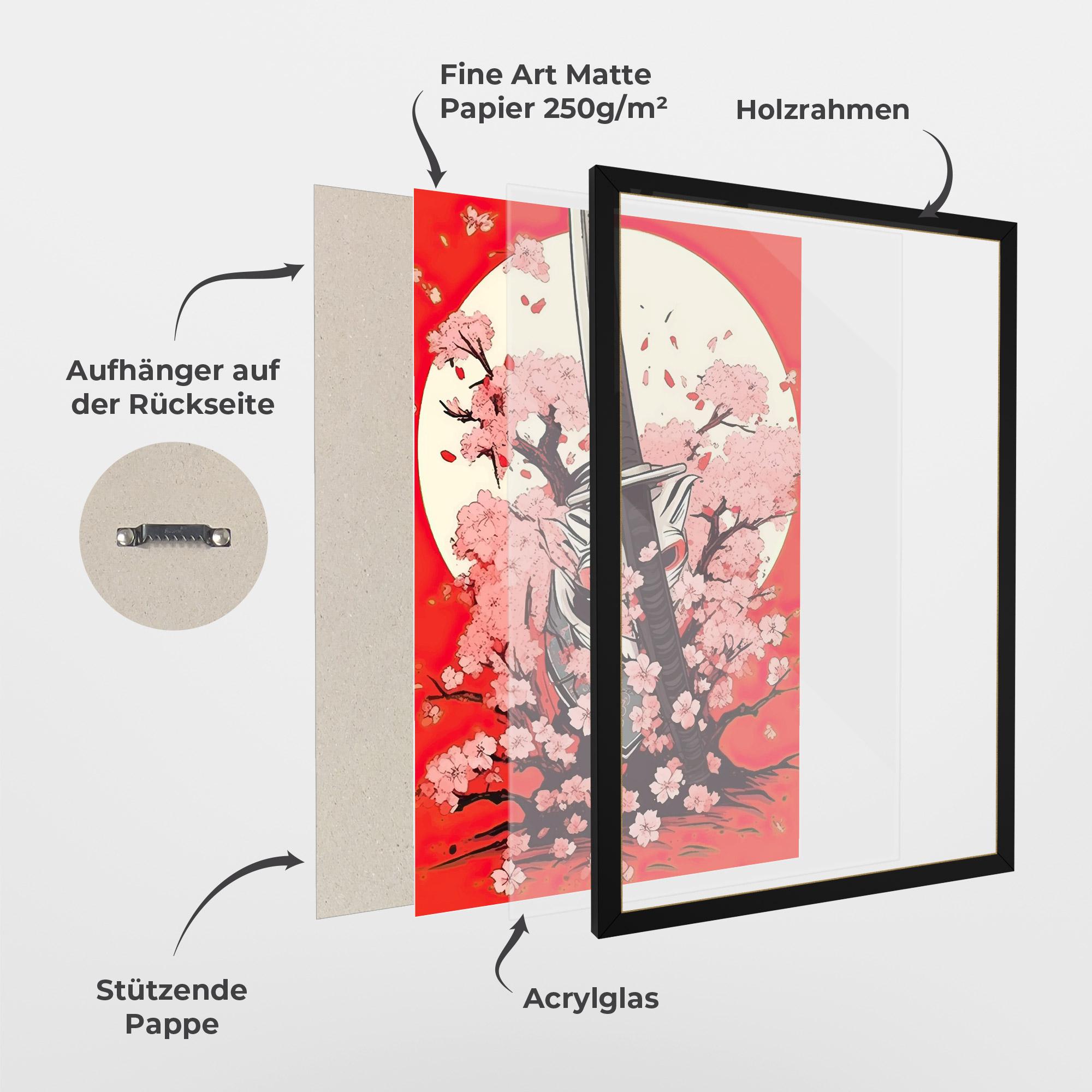 Gerahmte Poster Katana Art mockup 1