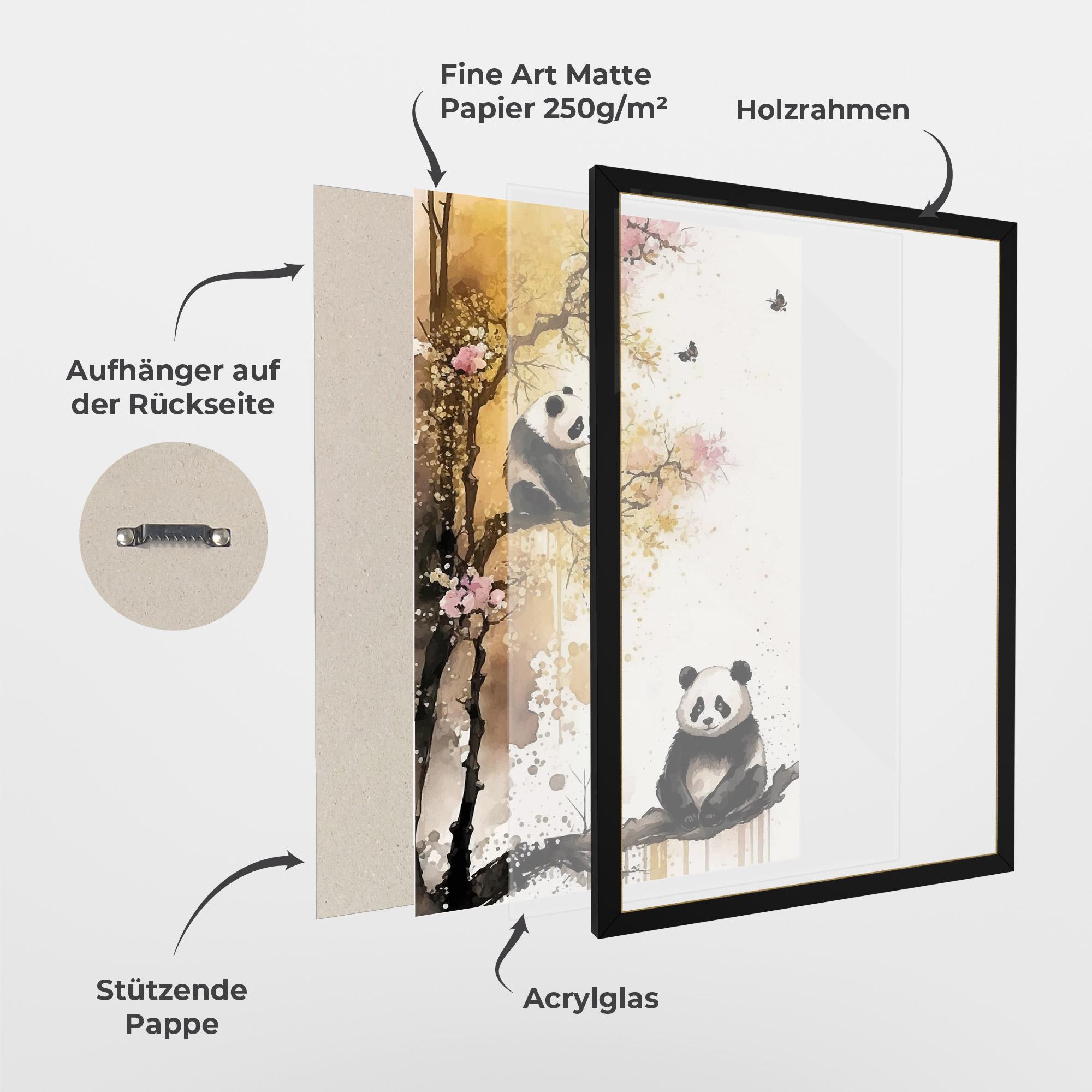 Gerahmte Poster Panda Asiatic View mockup 1