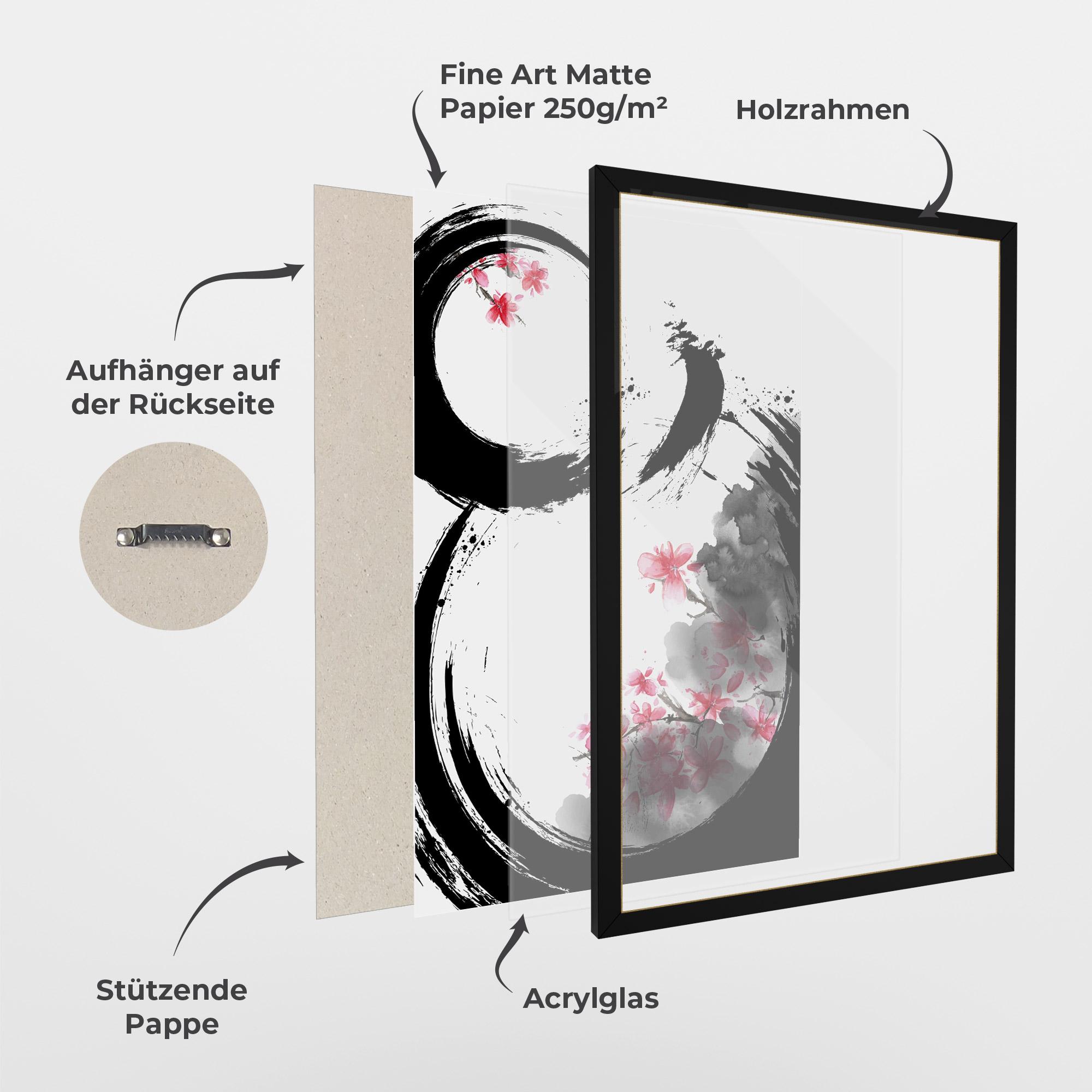 Gerahmte Poster Pink Flower Smoke mockup 1