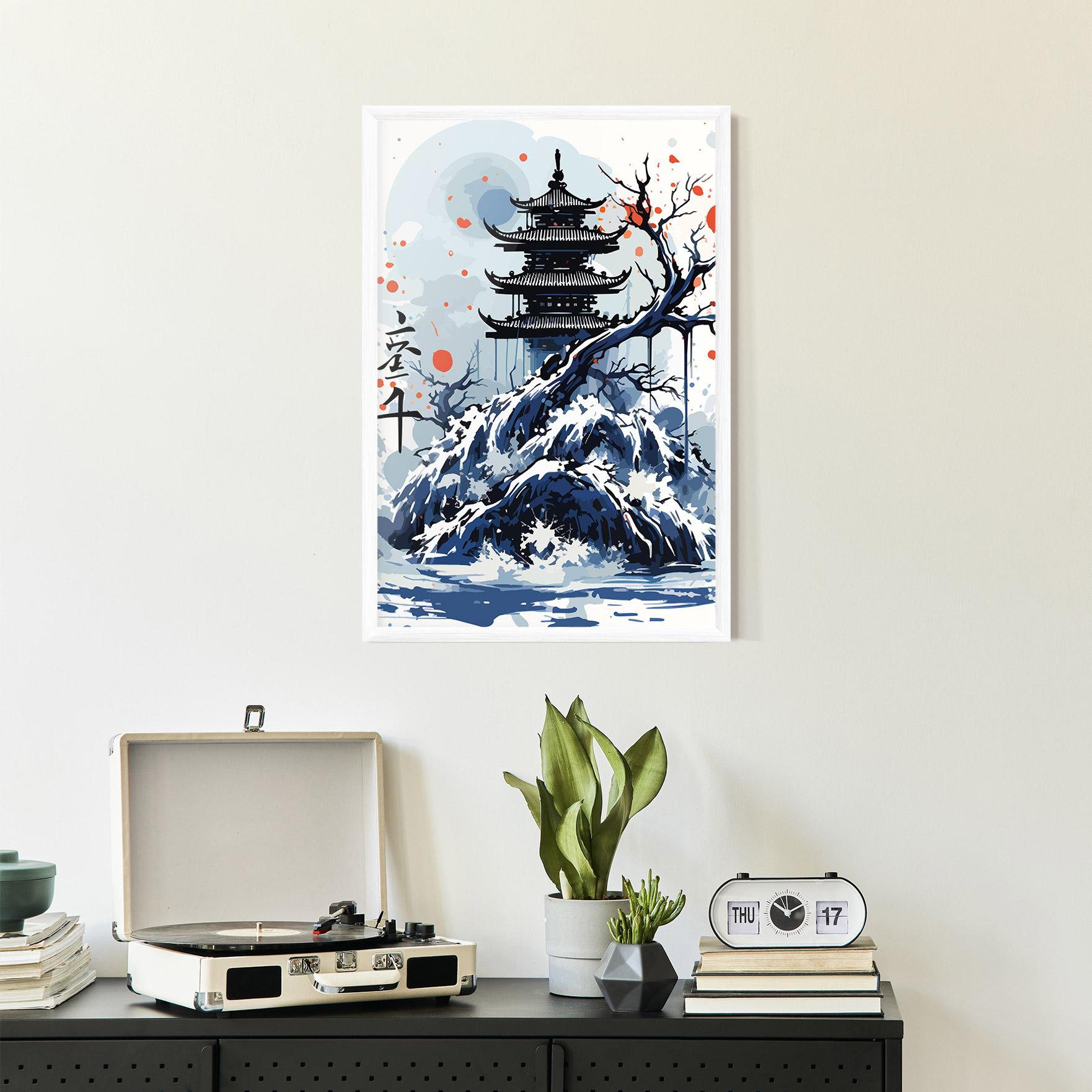 Gerahmte Poster Asiatic Winter Art mockup 2