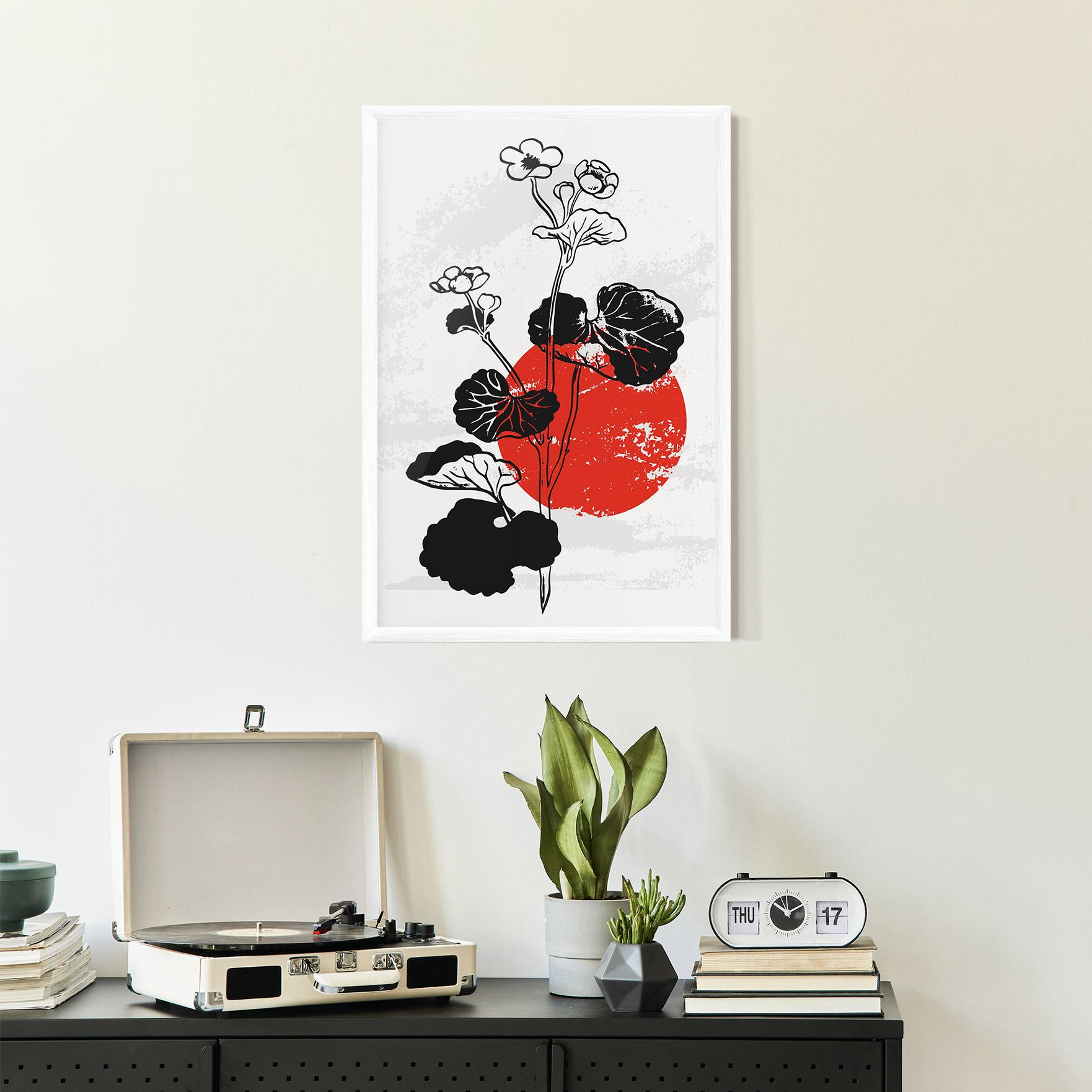 Gerahmte Poster Japan Plant Art mockup 2
