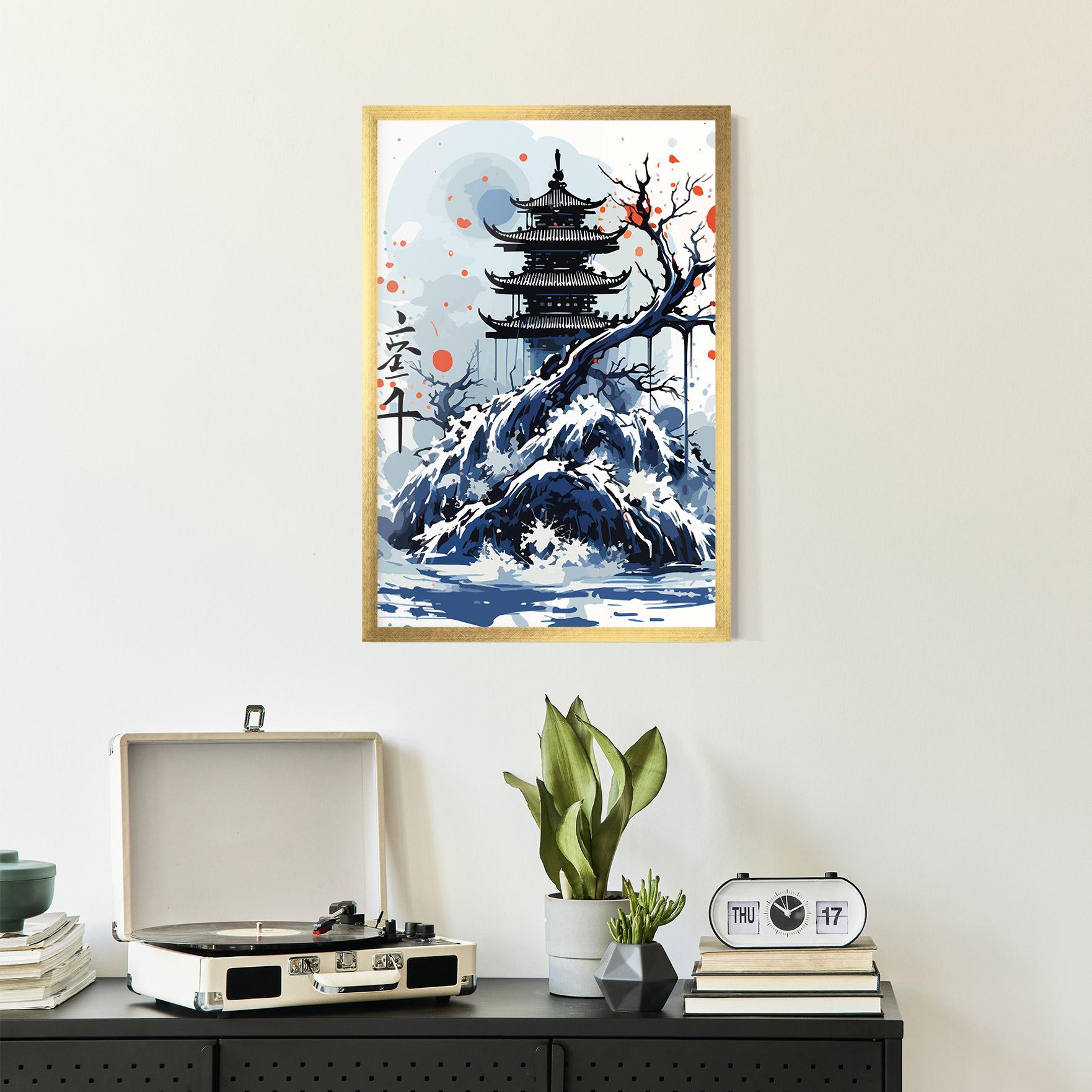Gerahmte Poster Asiatic Winter Art mockup 2