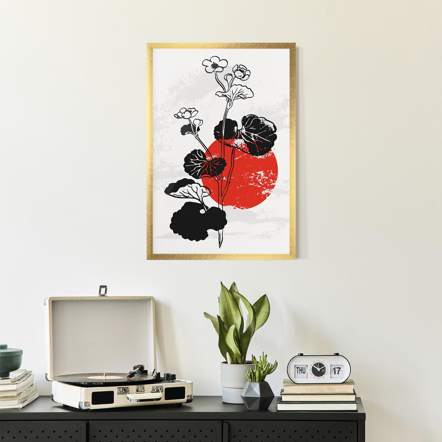 Gerahmte Poster Japan Plant Art mockup 2