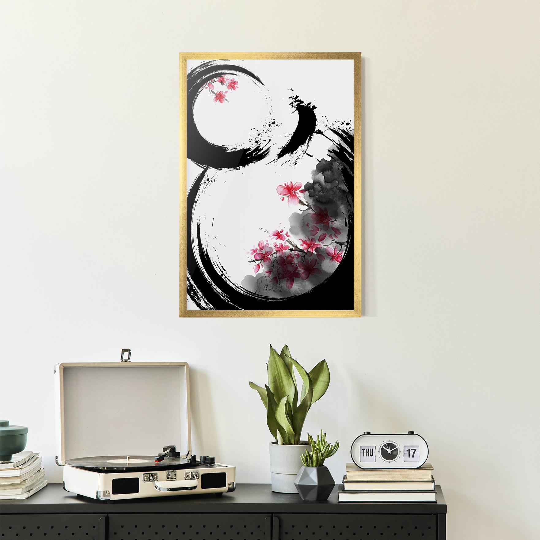 Gerahmte Poster Pink Flower Smoke mockup 2