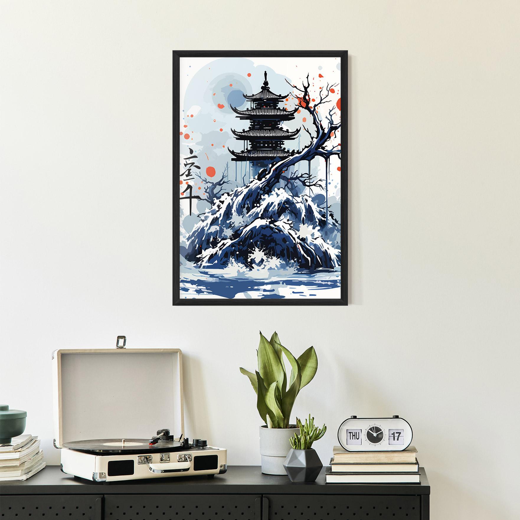 Gerahmte Poster Asiatic Winter Art mockup 2