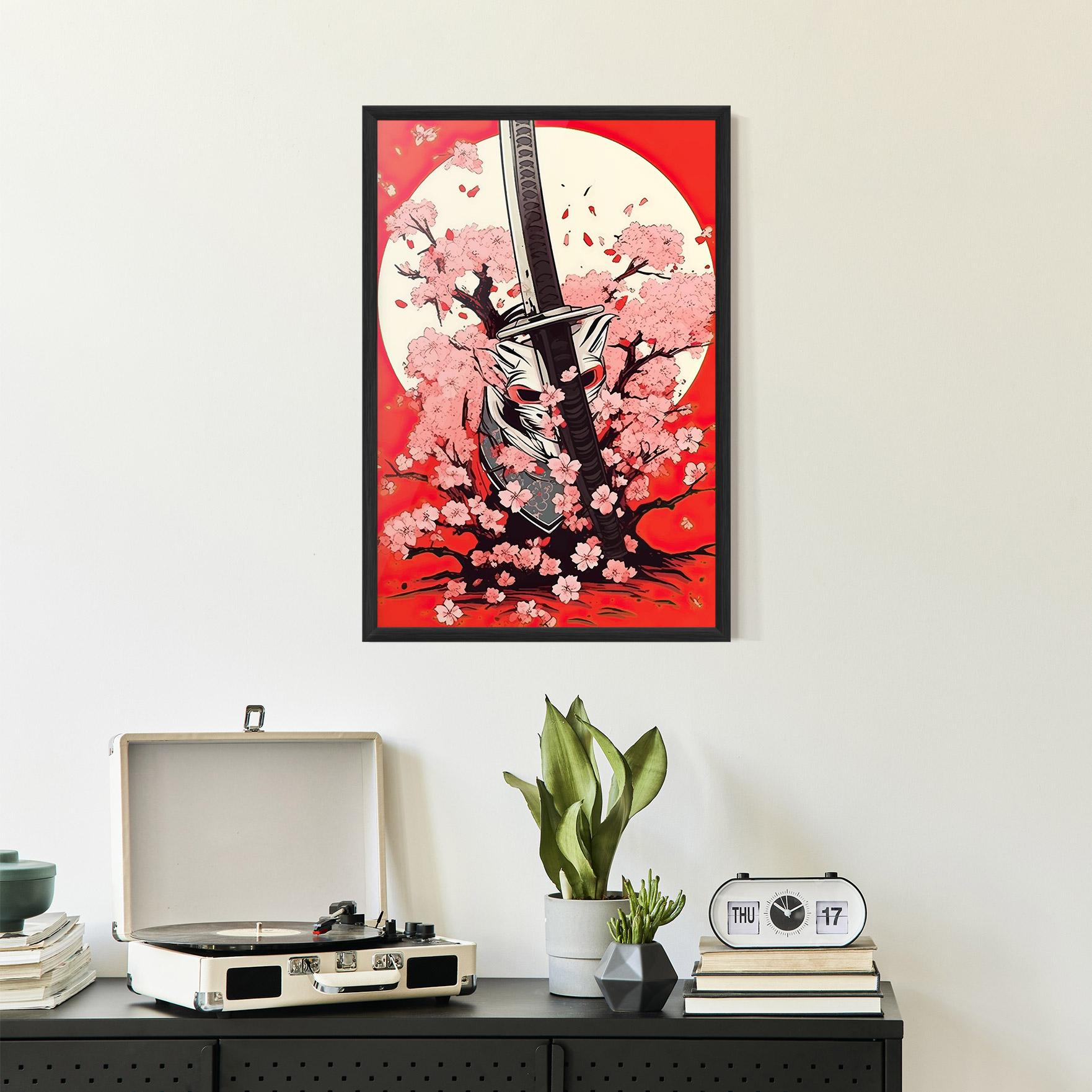 Gerahmte Poster Katana Art mockup 2