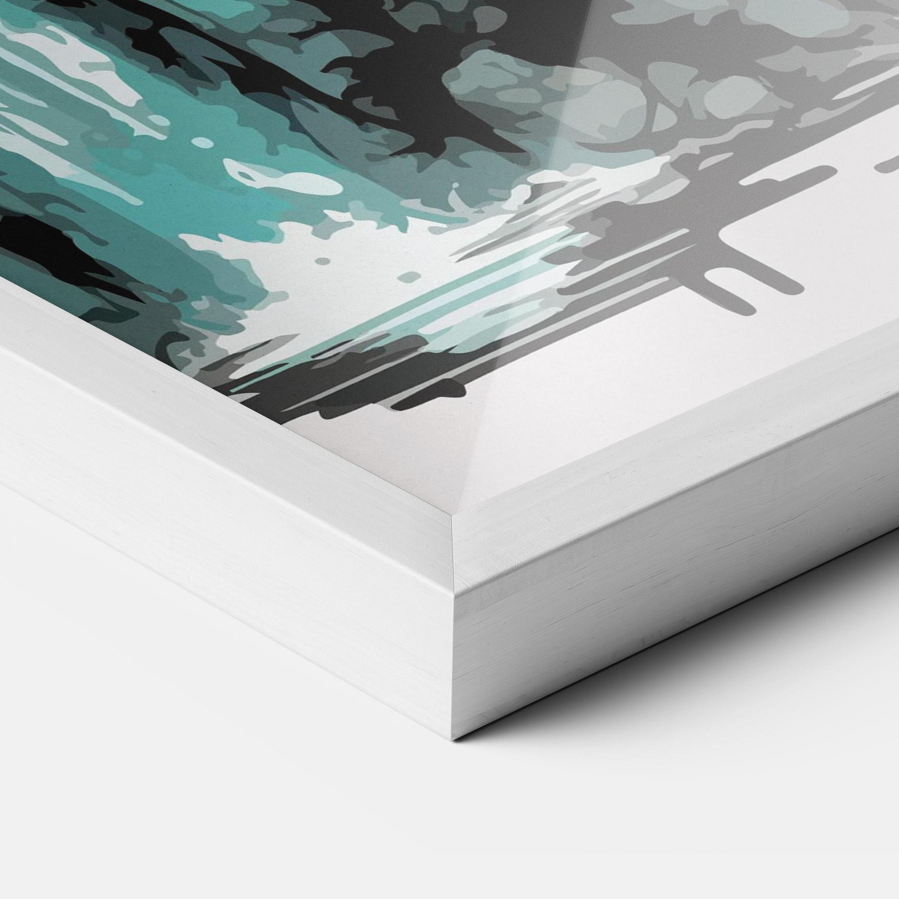 Gerahmte Poster Blue Temple Art mockup 3