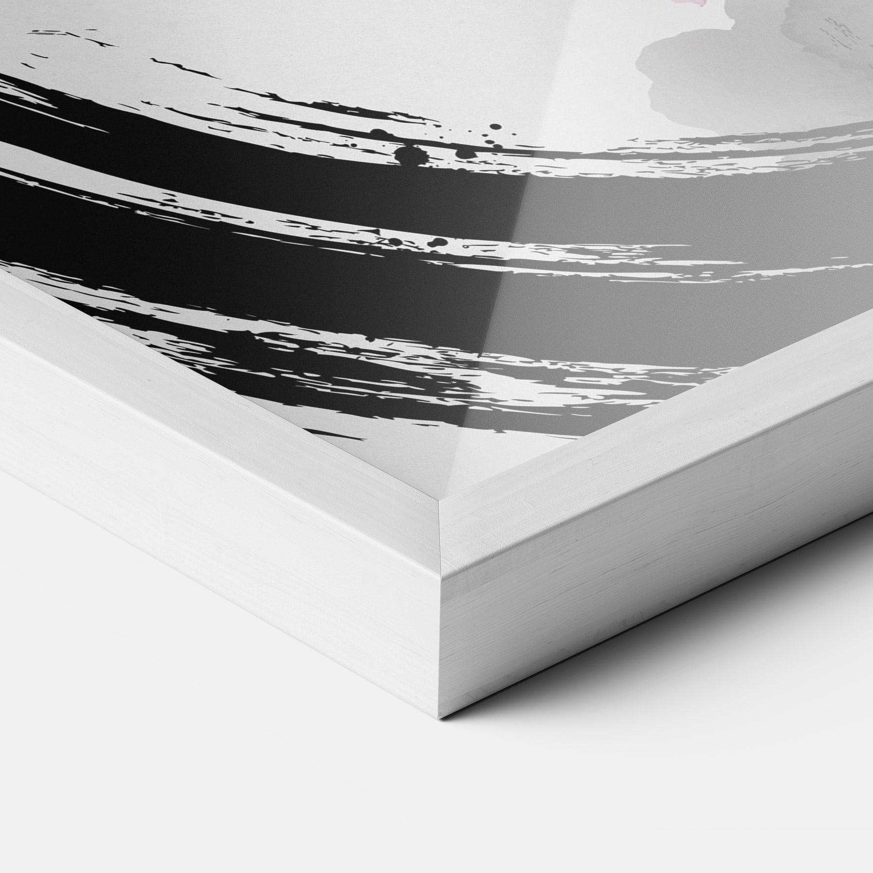 Gerahmte Poster Pink Flower Smoke mockup 3