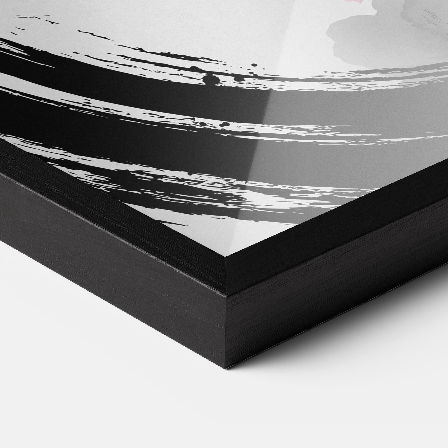 Gerahmte Poster Pink Flower Smoke mockup 3