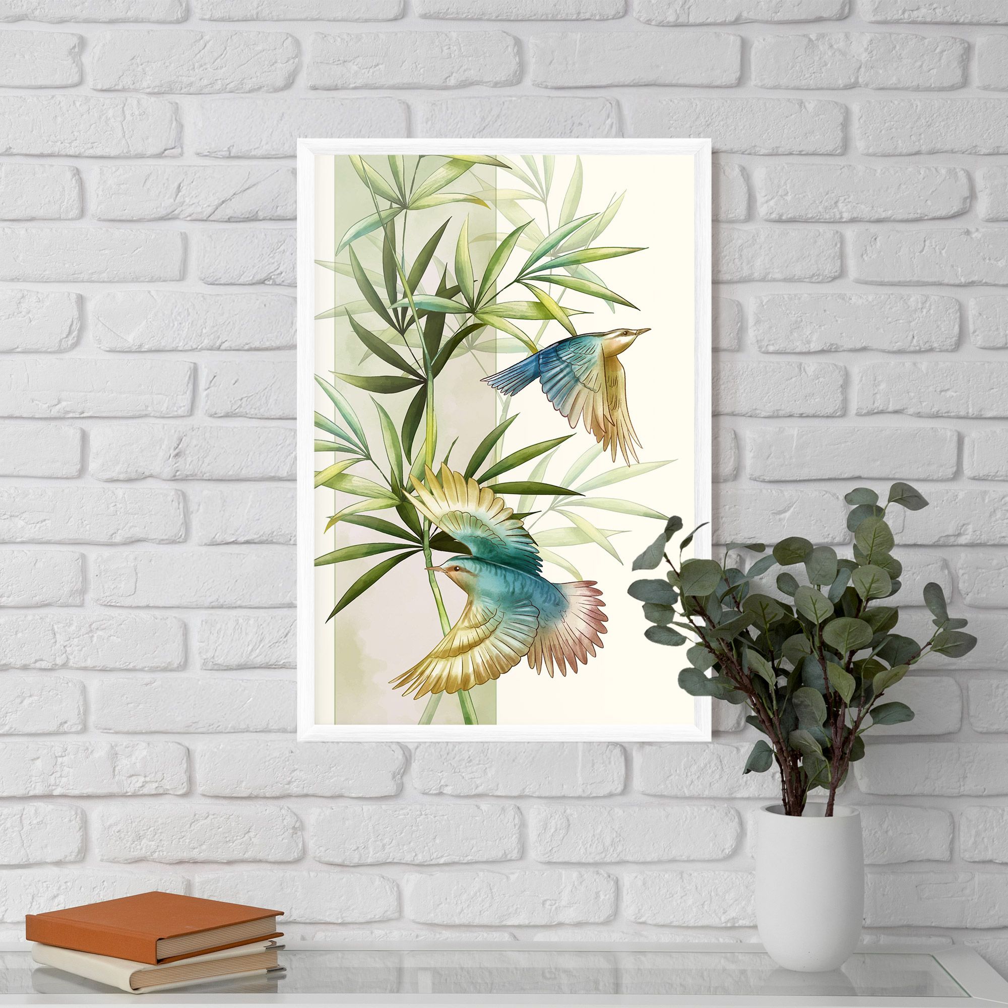 Asiatic Blue Birds mockup 5