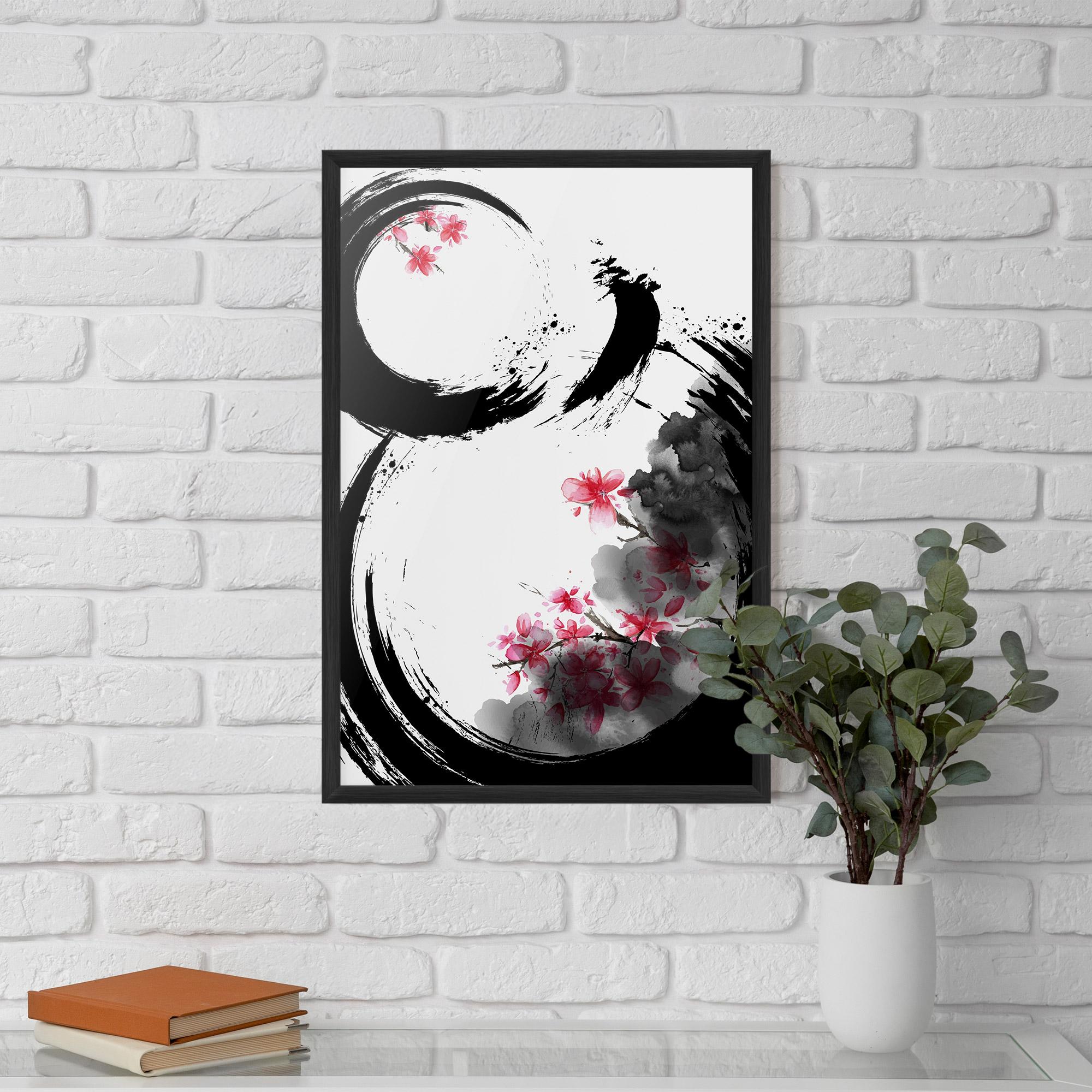 Gerahmte Poster Pink Flower Smoke mockup 5